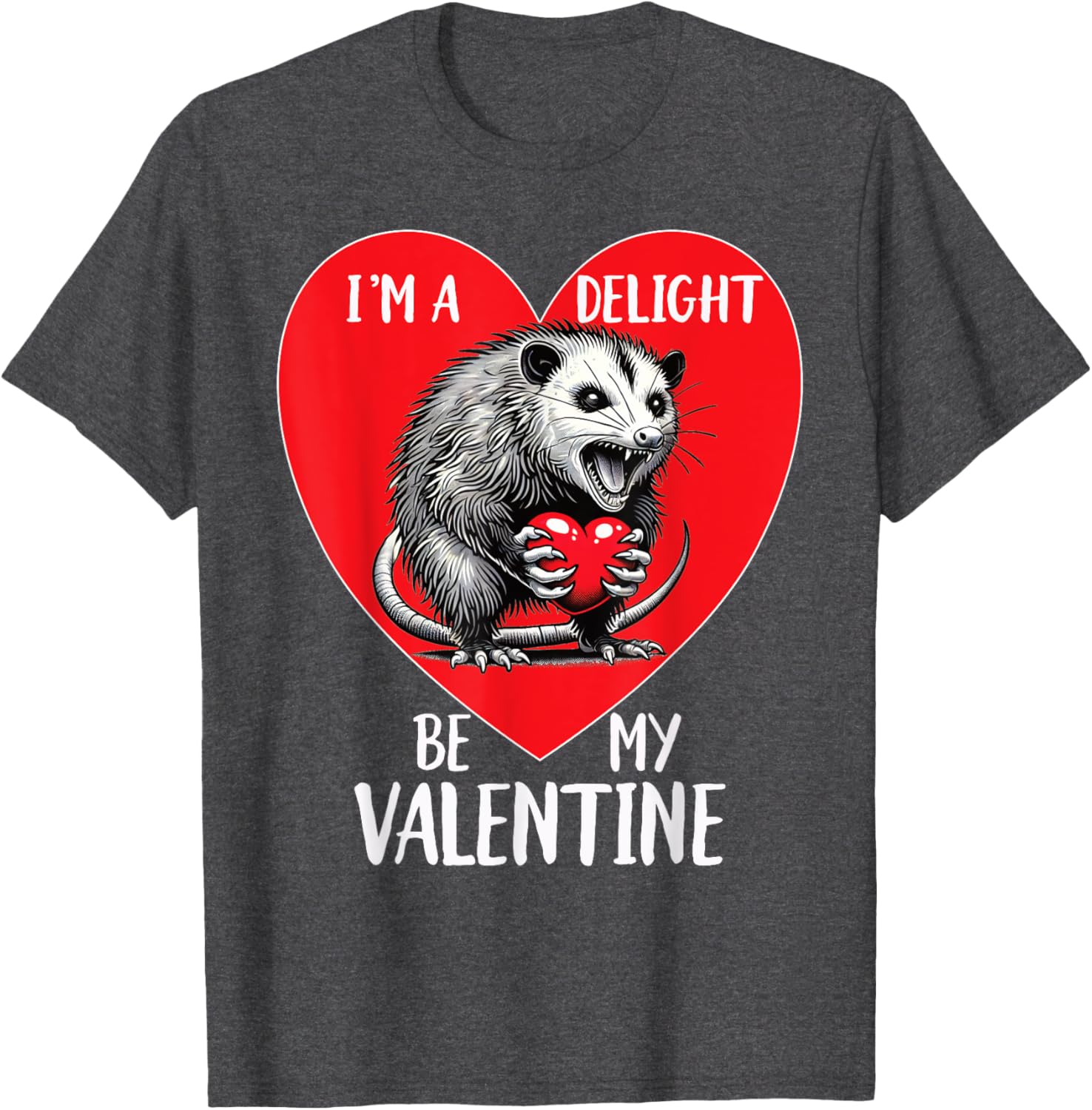 Funny Sarcastic Opossum Be My Valentine T-Shirt for Animal Lovers - 8