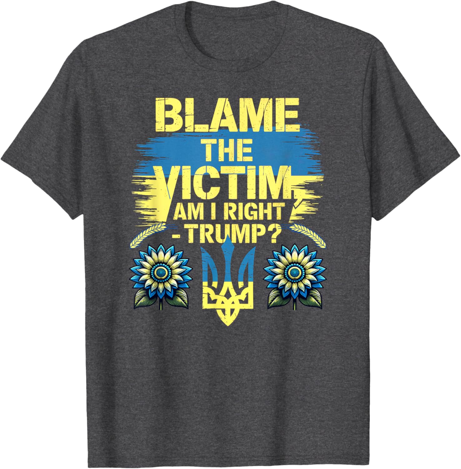 Anti-Trump Pro-Ukraine Graphic T-Shirt for Statement Supporters - 9
