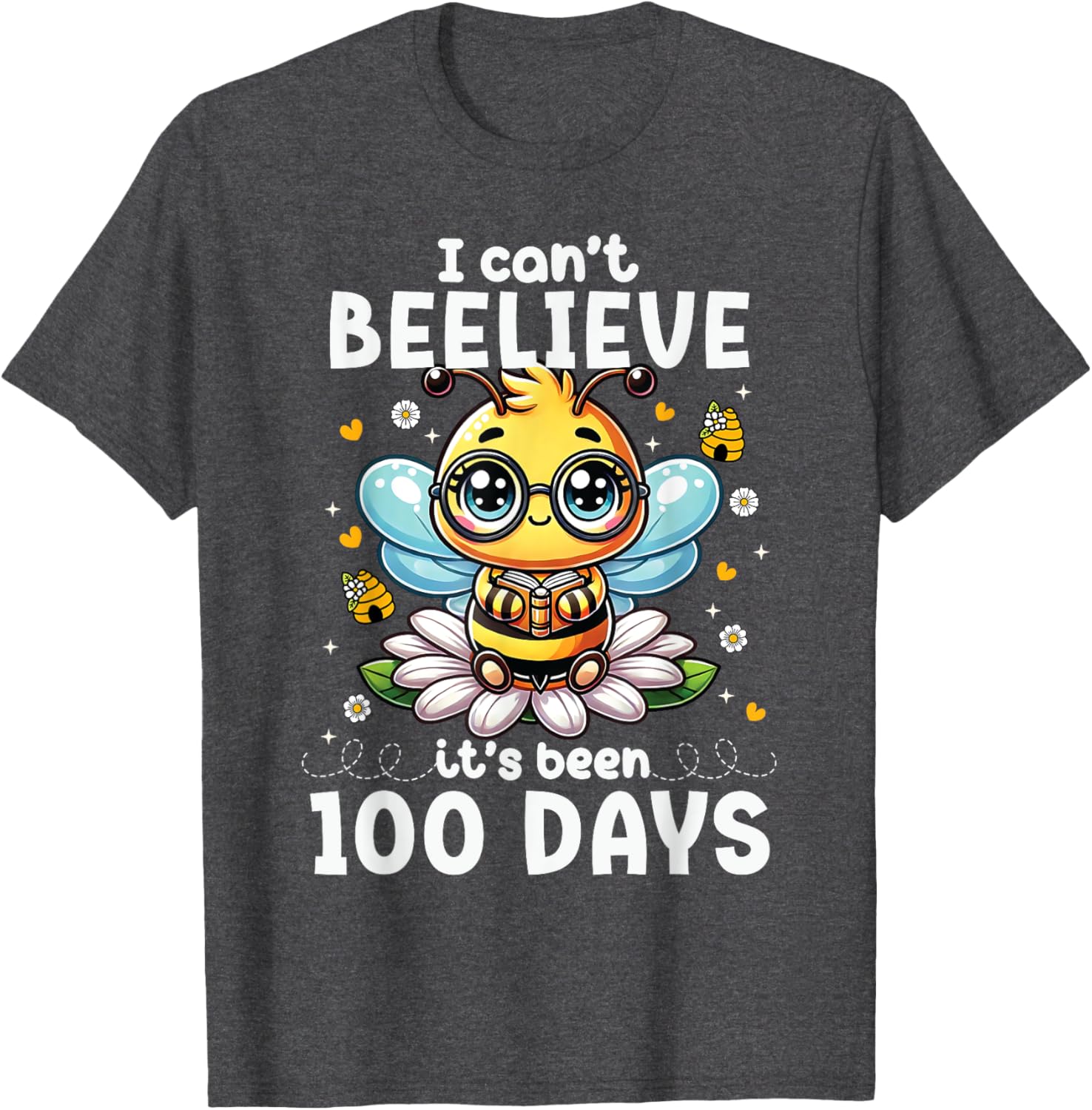 Fun 100 Days of School Bee T-Shirt for Kids and Teachers - 17