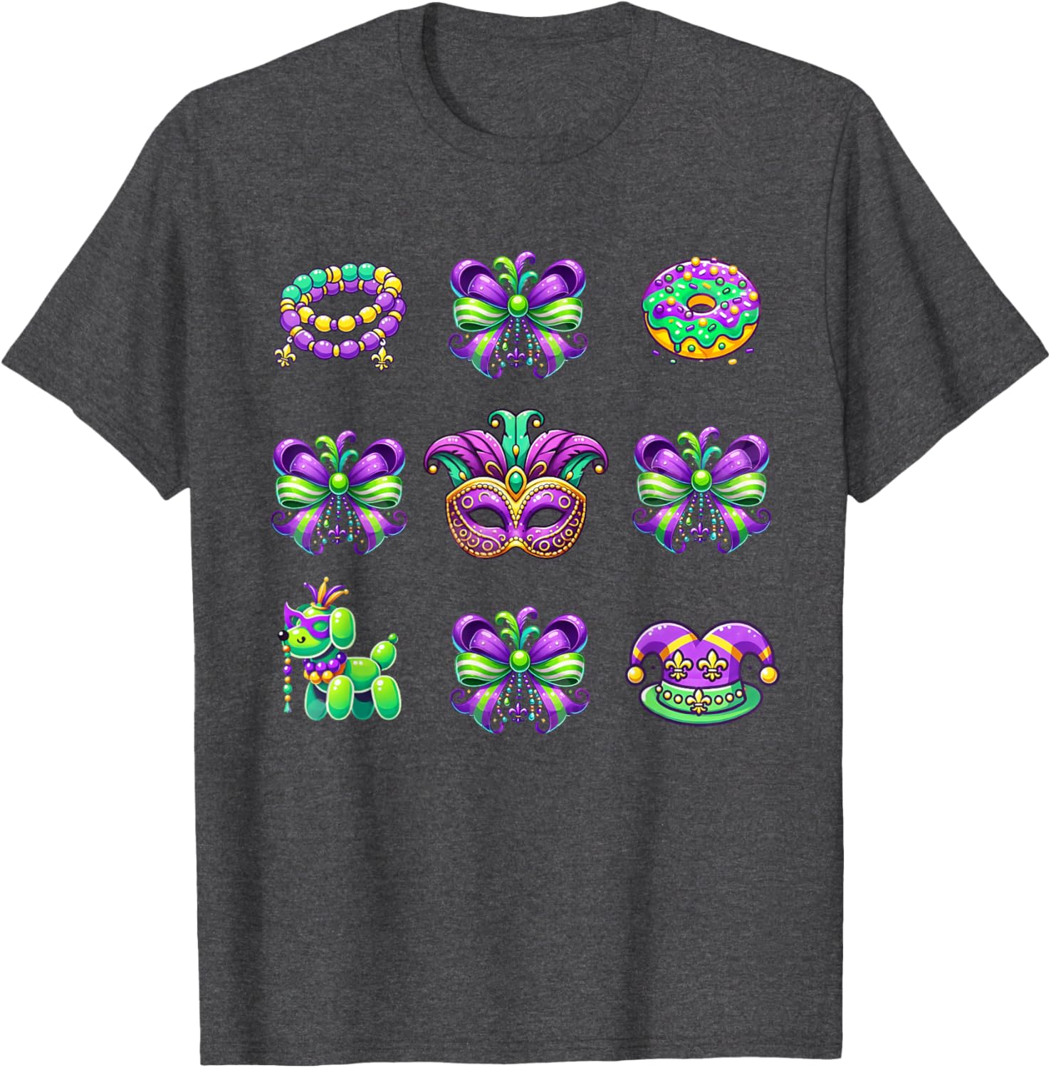 Mardi Gras Coquette Bow T-Shirt for Women and Kids - Fat Tuesday Fun - 5