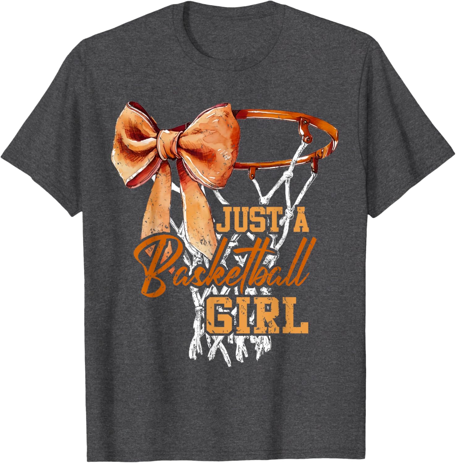 Just A Basketball Girl Cute Bow T-Shirt for Trendy Young Athletes - 5