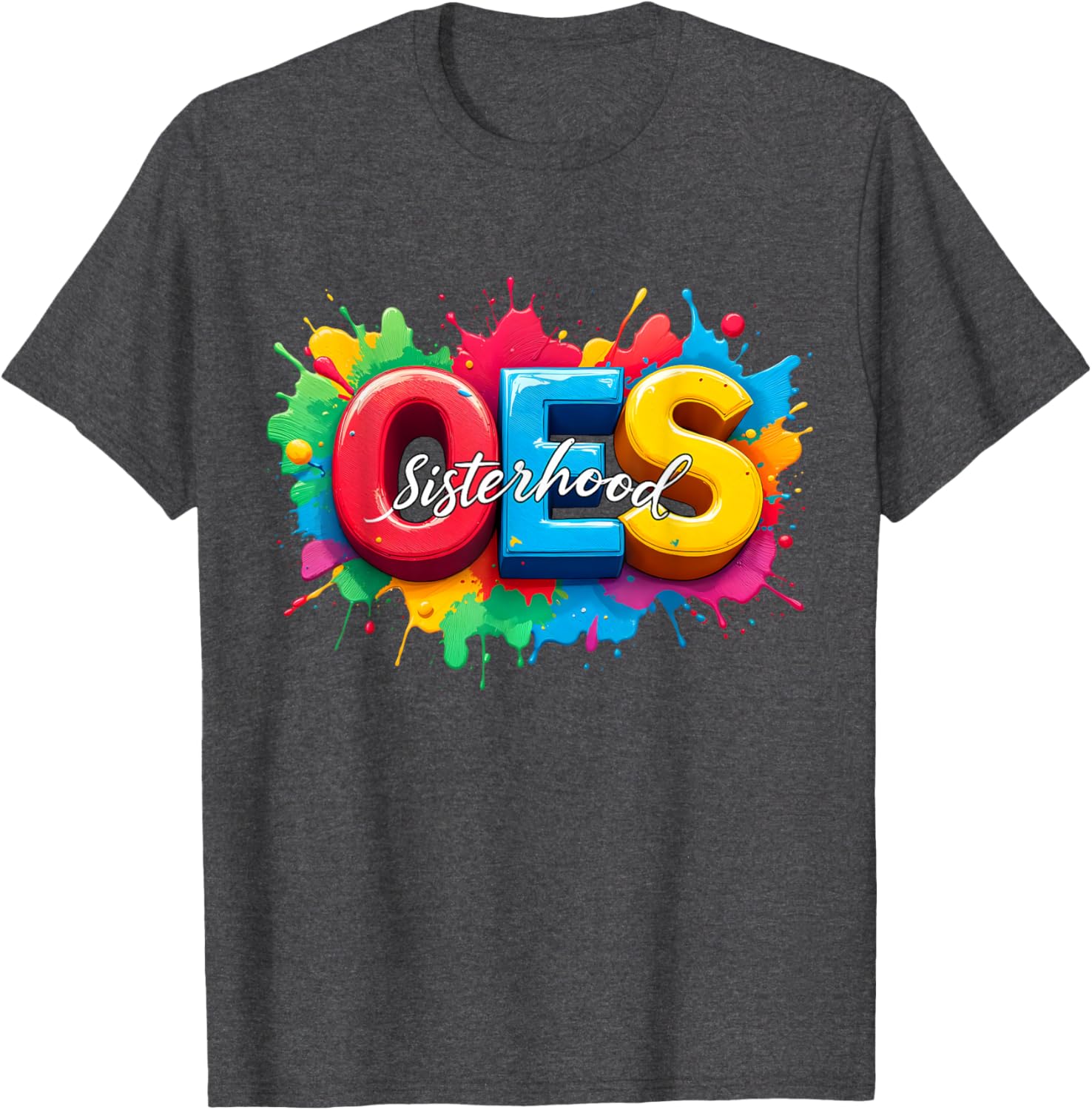 Colorful OES Sisterhood Watercolor T-Shirt for Eastern Star Fans - 7