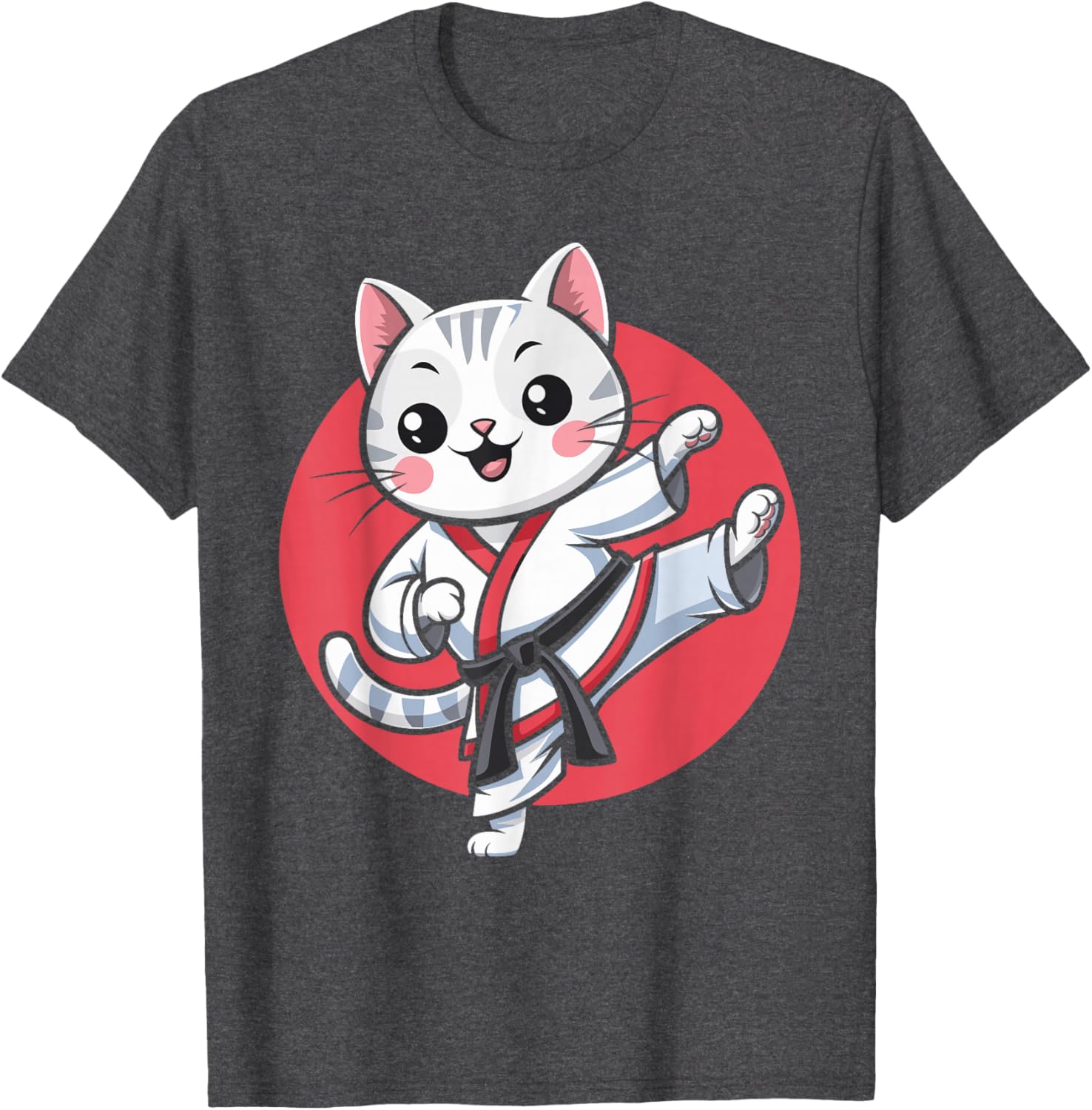 Kawaii Japanese Cat Karate Jiu Jitsu T-Shirt for Women and Kids - 14