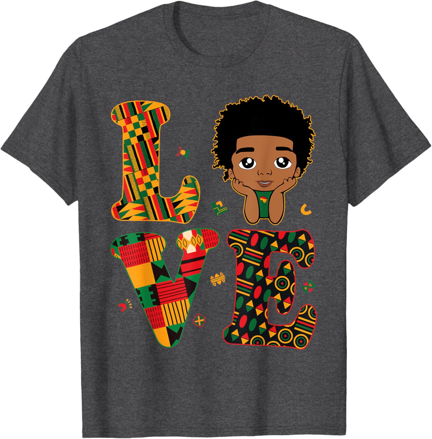 Proud LOVE African Kente Toddler Boys T-Shirt for Black History Month - 24