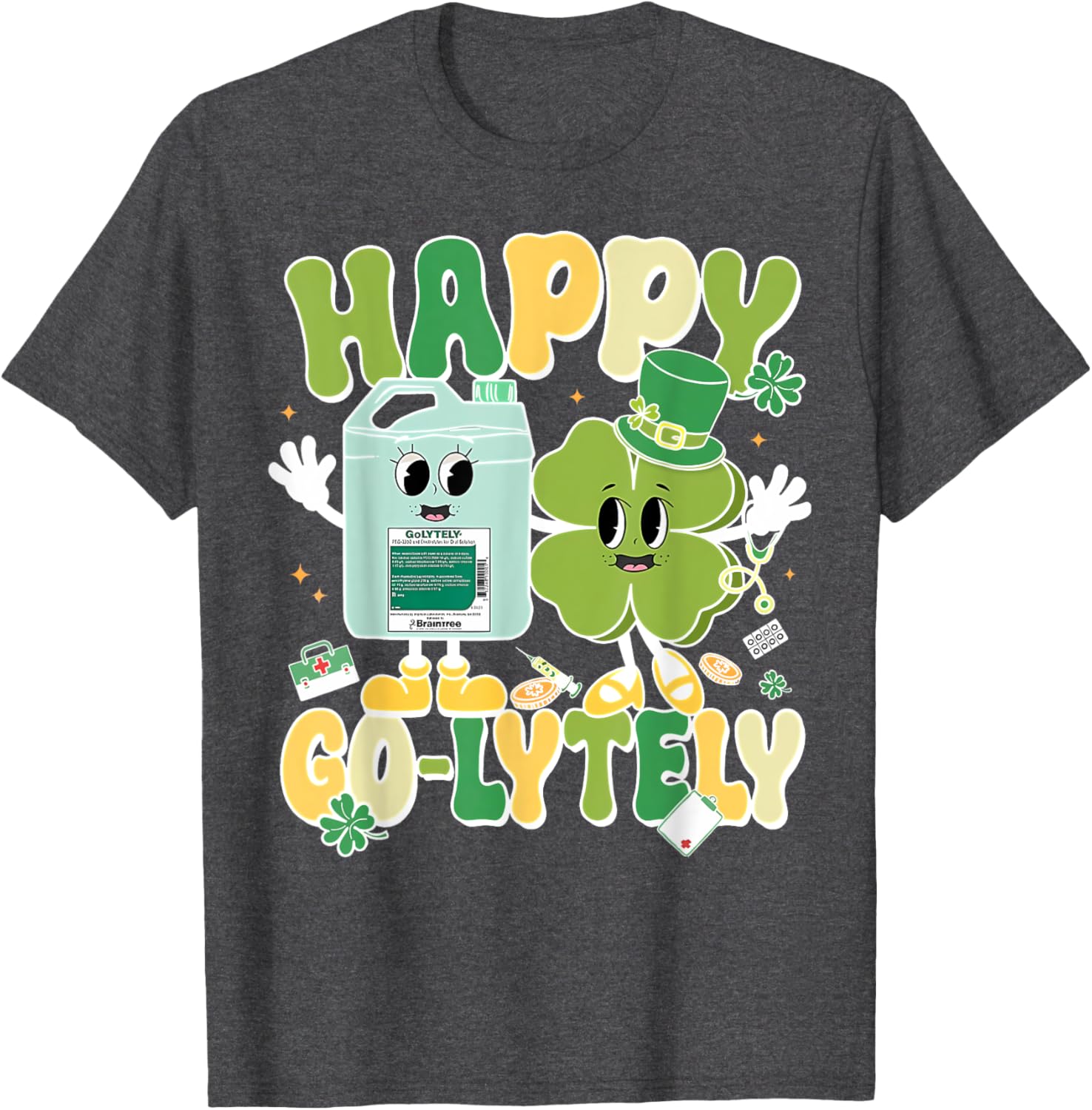 Happy Go-Lytely St Patrick's Day GI Nursing Humor T-Shirt for Fun Nurses - 6