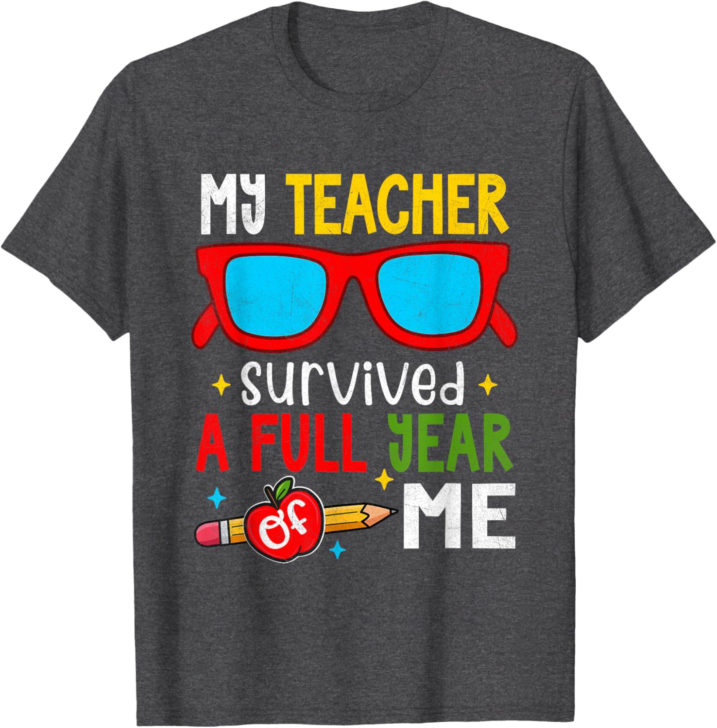 Funny My Teacher Survived a Year of Me School T-Shirt for Students - 3
