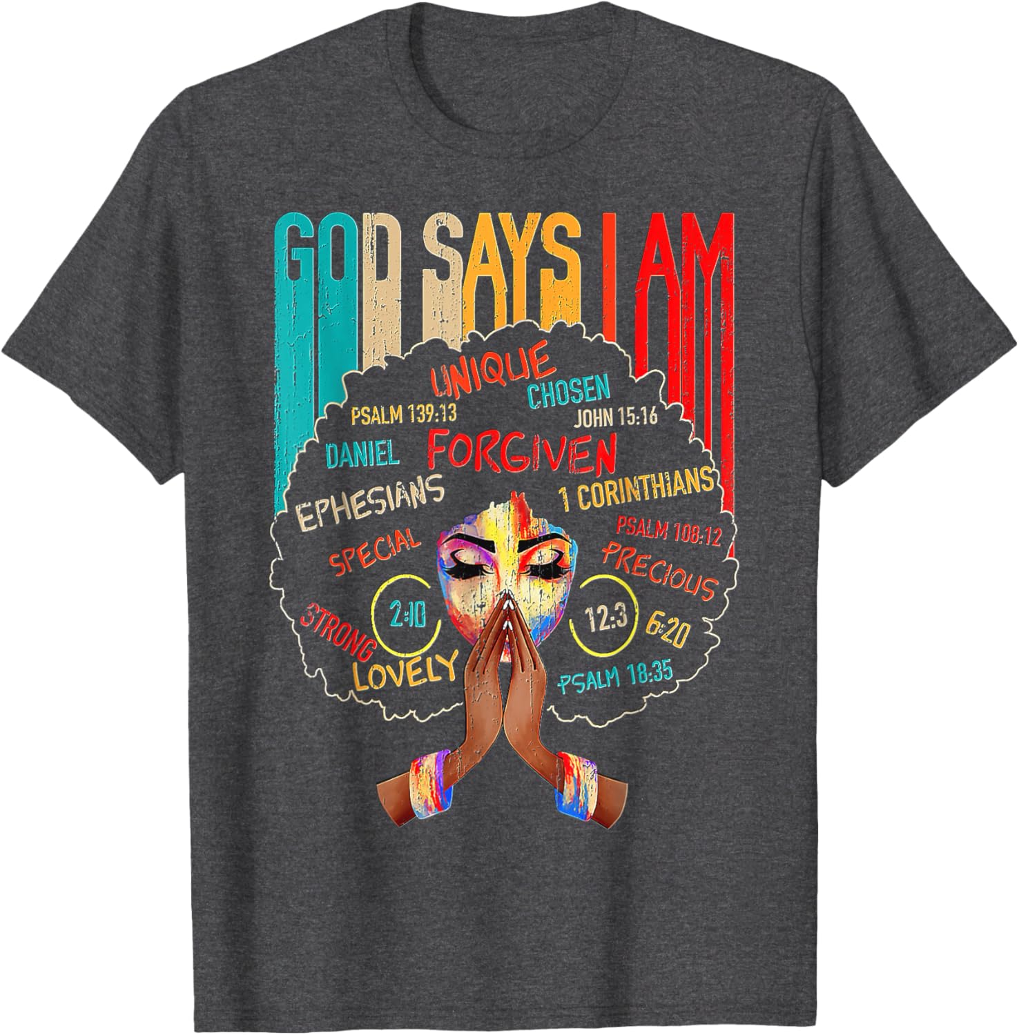 Empowerment T-Shirt for Black Girls - God Says I Am Statement Tee - 3