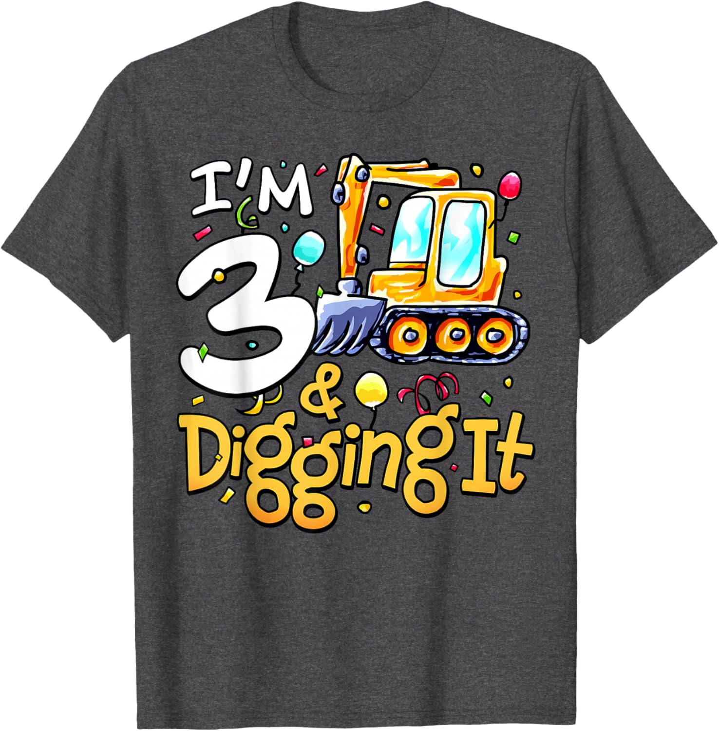 Construction Themed 3rd Birthday Shirt for Boys Cute T-Shirt Gift - 11