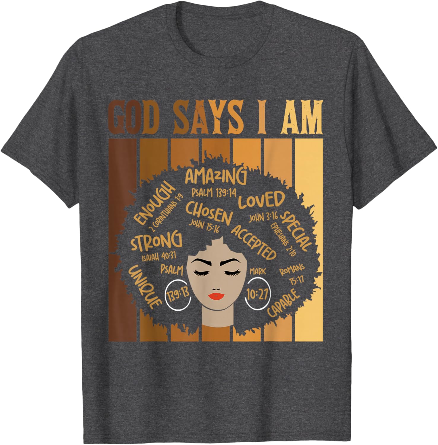 God Says I Am Melanin Black History Month T-Shirt for Women - 3