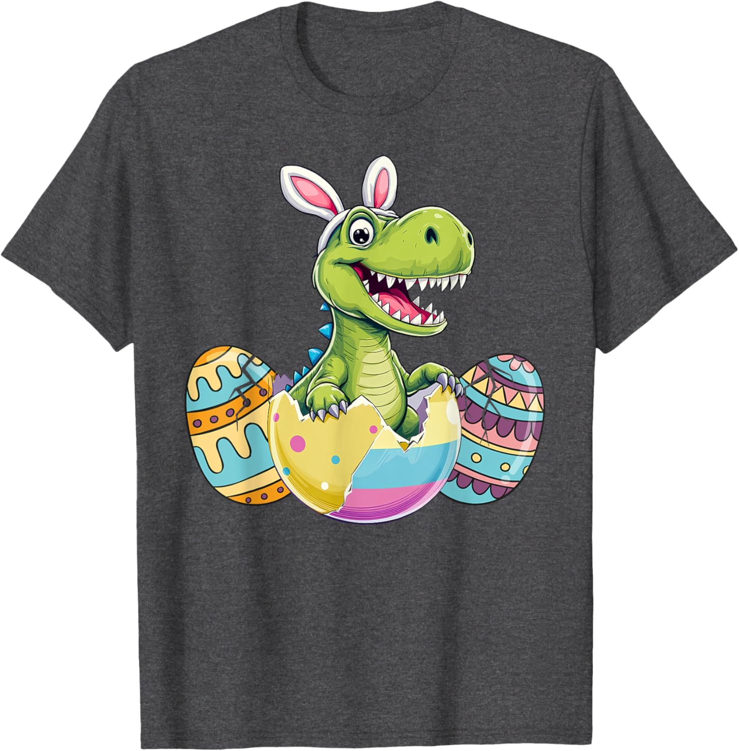 Happy Easter Dinosaur Bunny Ears T Rex Kids T-Shirt for Boys - 2