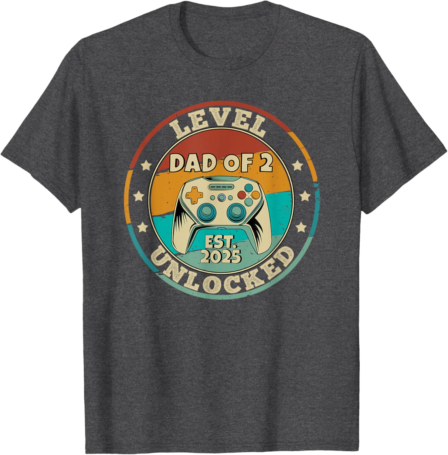 Promoted to Daddy Again 2025 T-Shirt for Proud Dads of 2 Kids - 15