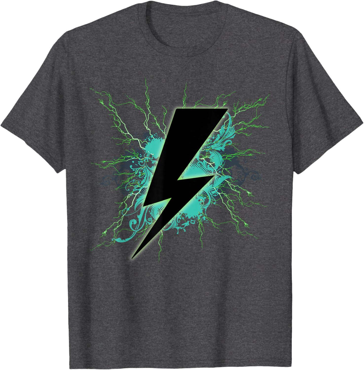Black Lightning Bolt Green Thunderbolt T-Shirt for Bold Style Lovers - 2