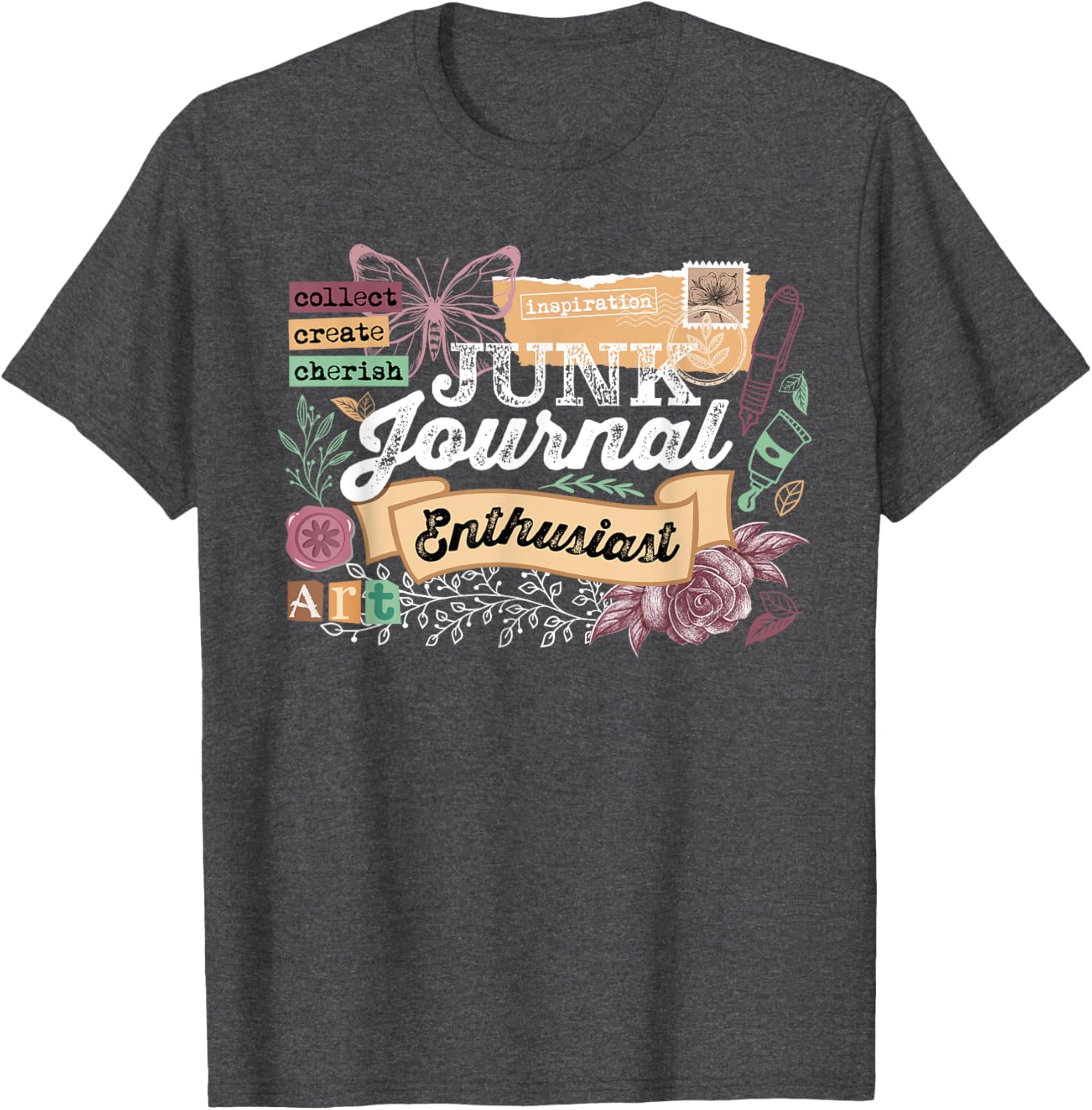 Vintage Scrapbooking T-Shirt for Junk Journal Enthusiasts - Fun Design - 8
