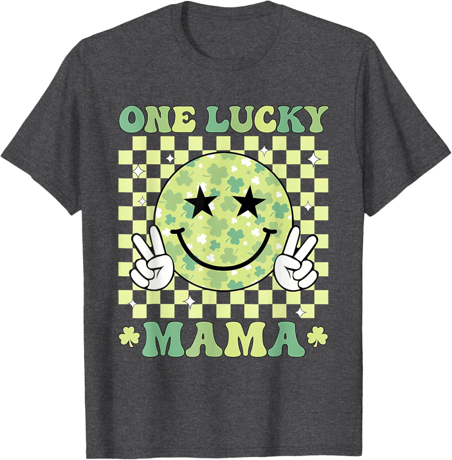 One Lucky Mama St Patricks Day 2025 Retro T-Shirt for Moms - 4