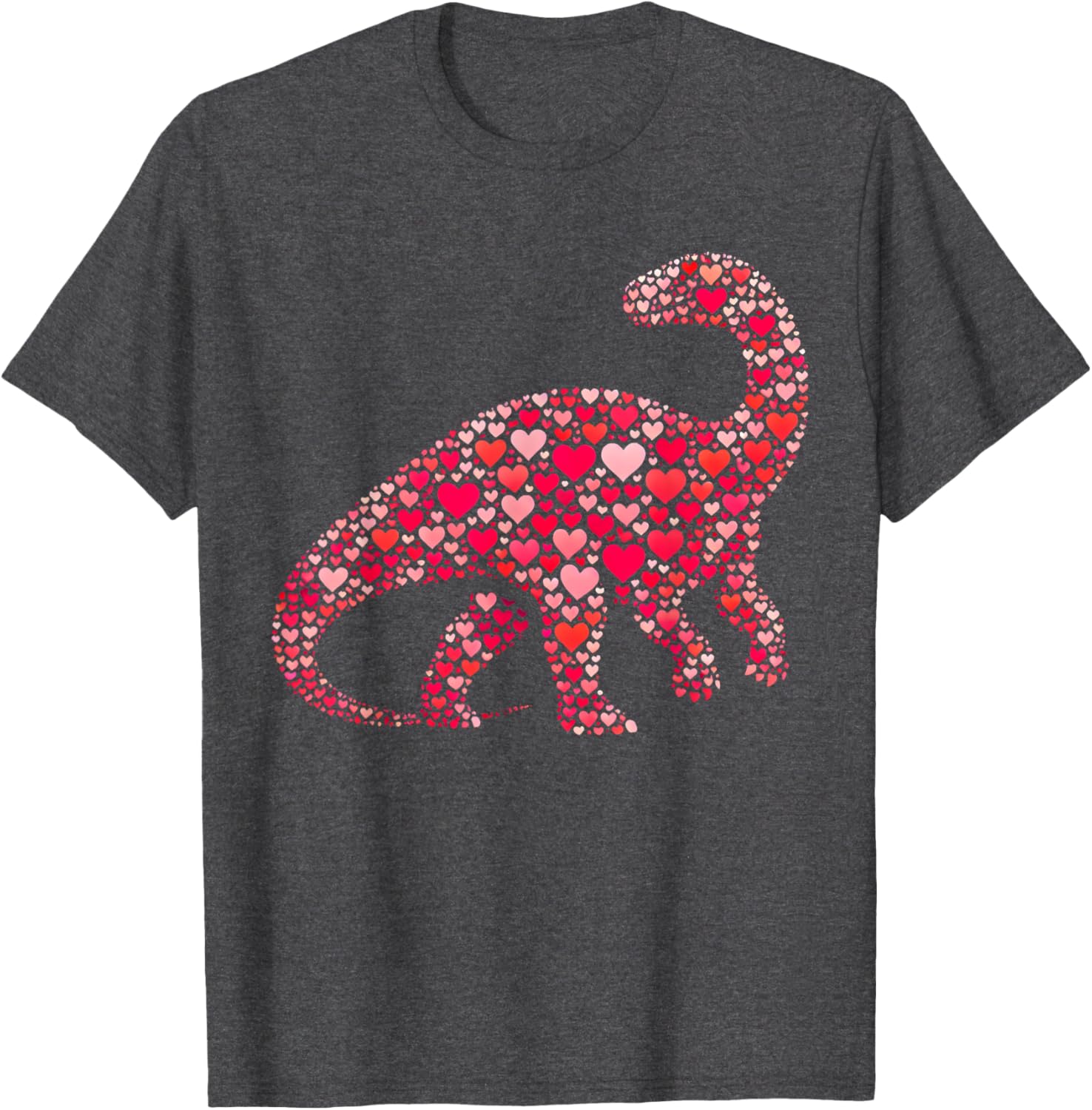 Cute Apatosaurus Dinosaur Heart T-Shirt for Valentine's Day Gifts - 2