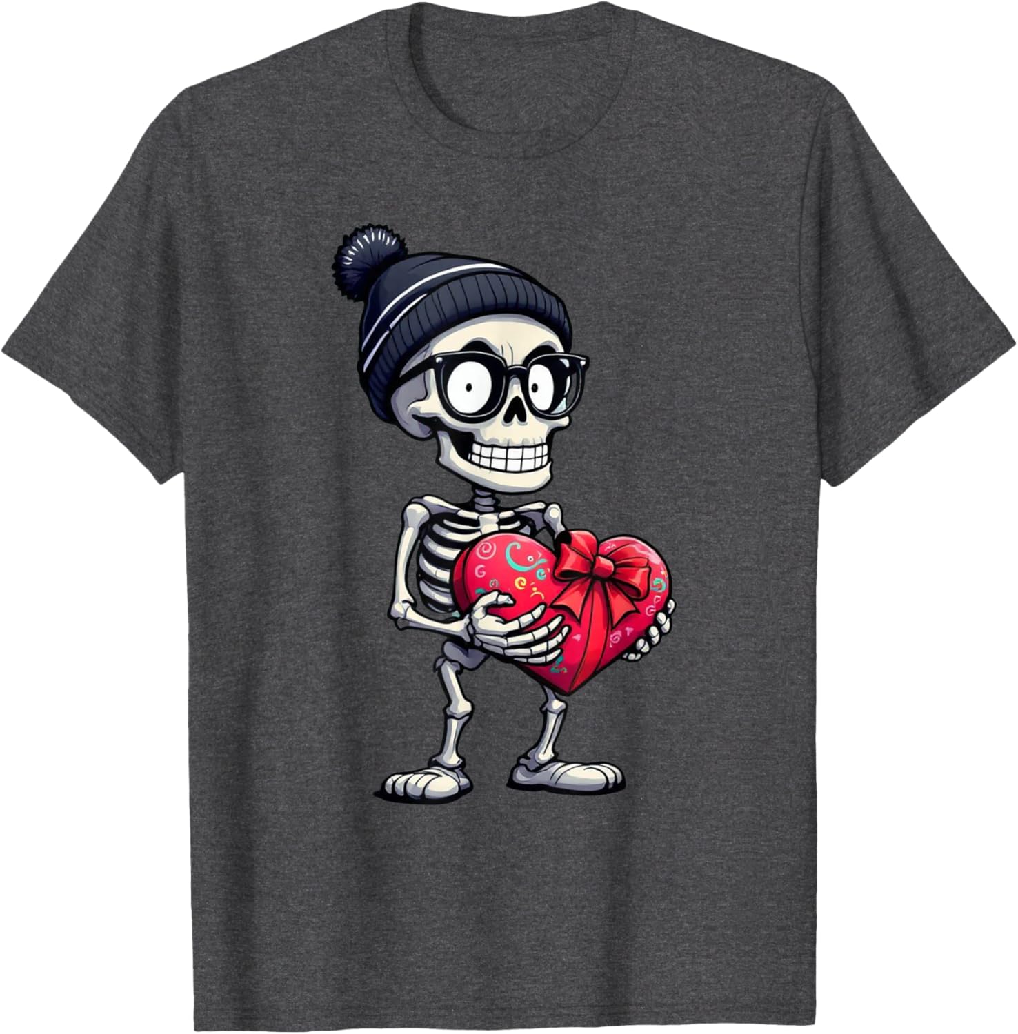 Funny Skeleton Heart Valentine's Day T-Shirt for Men and Women - 6