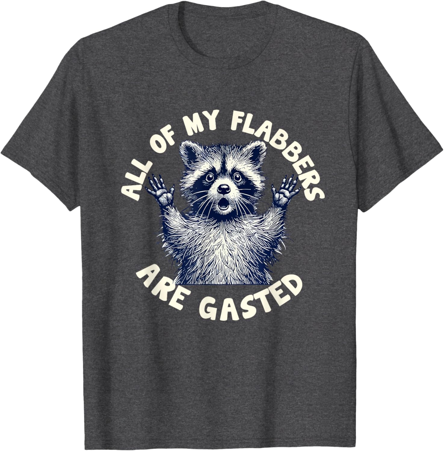Funny Raccoon Meme T-Shirt All of My Flabbers Are Gasted Apparel - 2