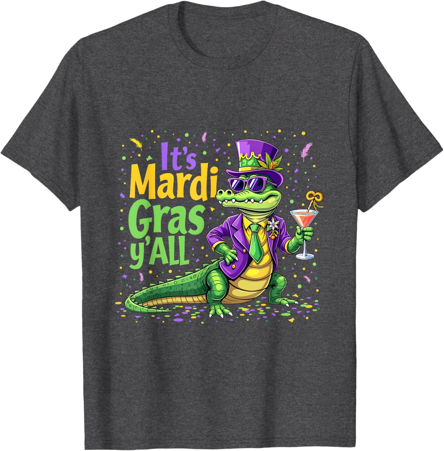 Funny Mardi Gras 2025 Alligator T-Shirt for Fun Festivities - 9