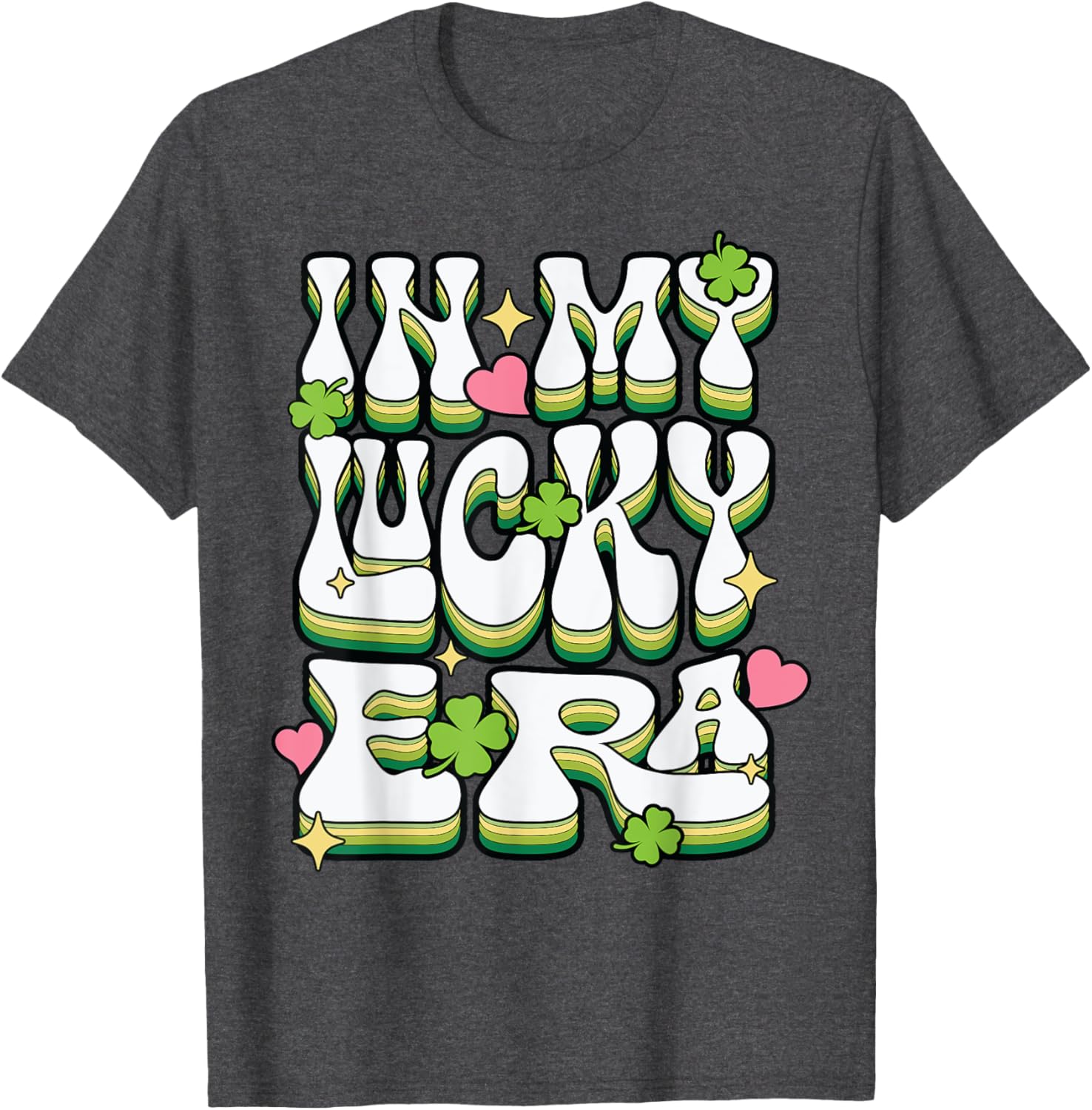 St Patricks Day Lucky Era Funny Irish Shamrock Groovy T-Shirt - 15