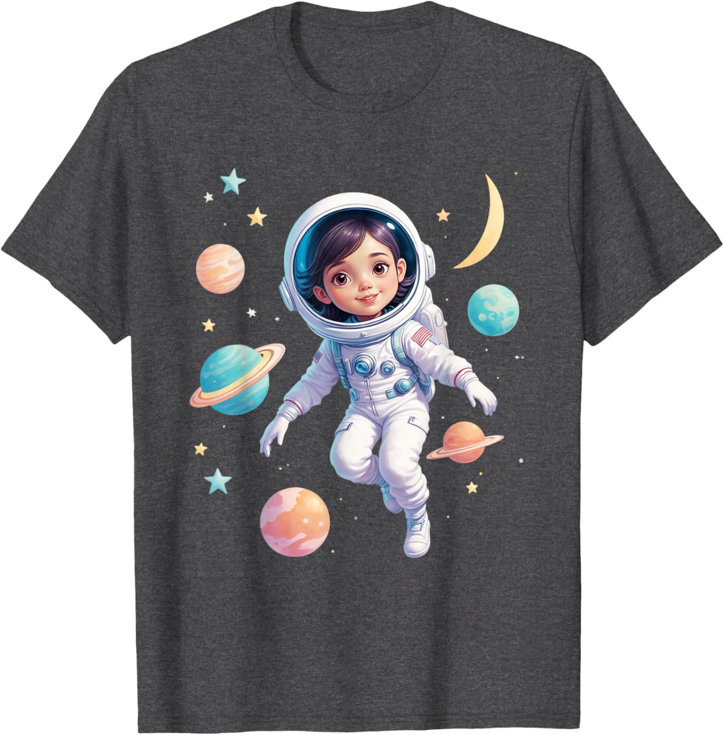 Cute Space Girl Astronaut T-Shirt for Cosmic Explorer Fans - 9
