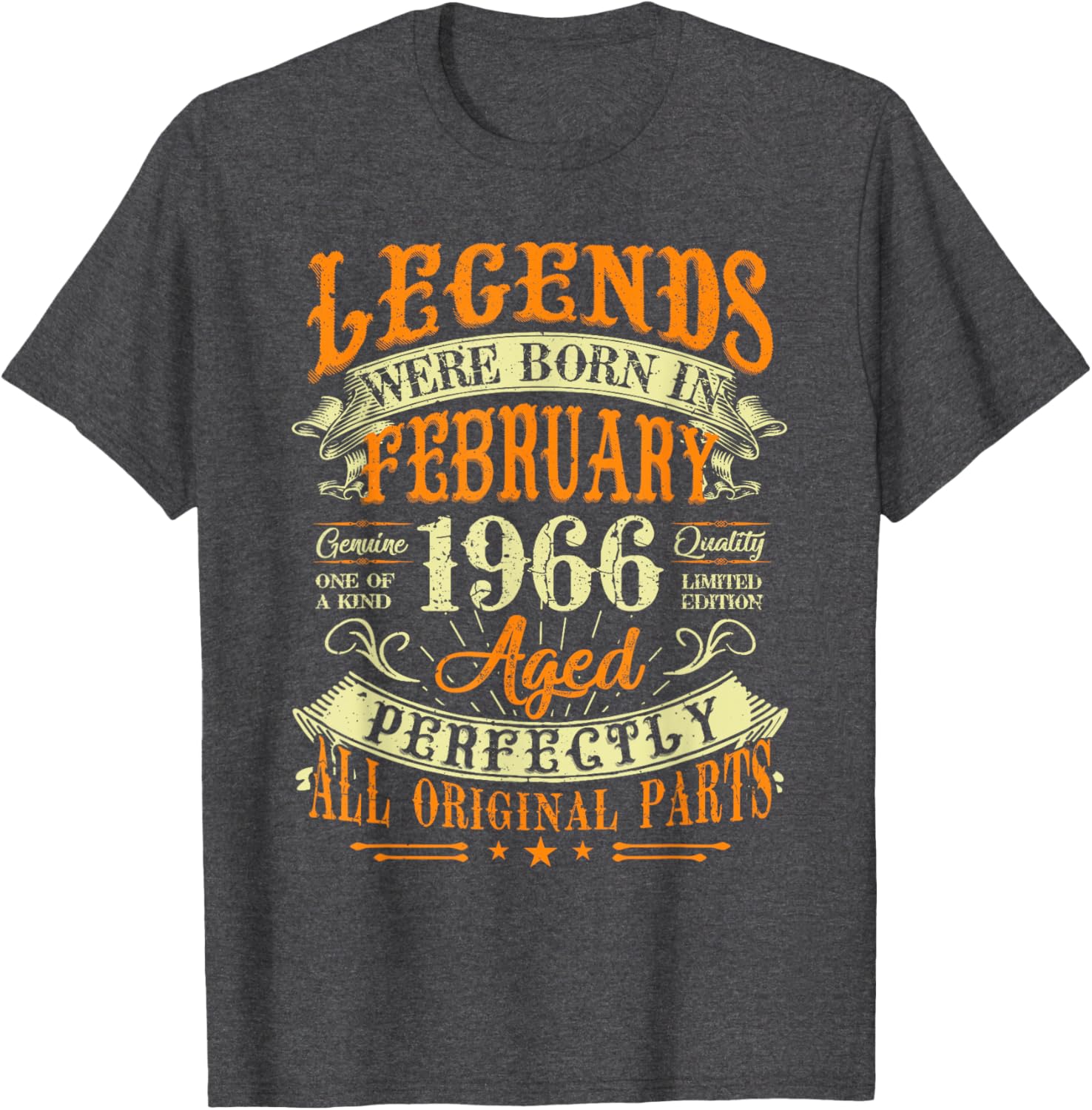 59th Birthday Gift T-Shirt for Legends Born February 1966 Stylish Design - 5
