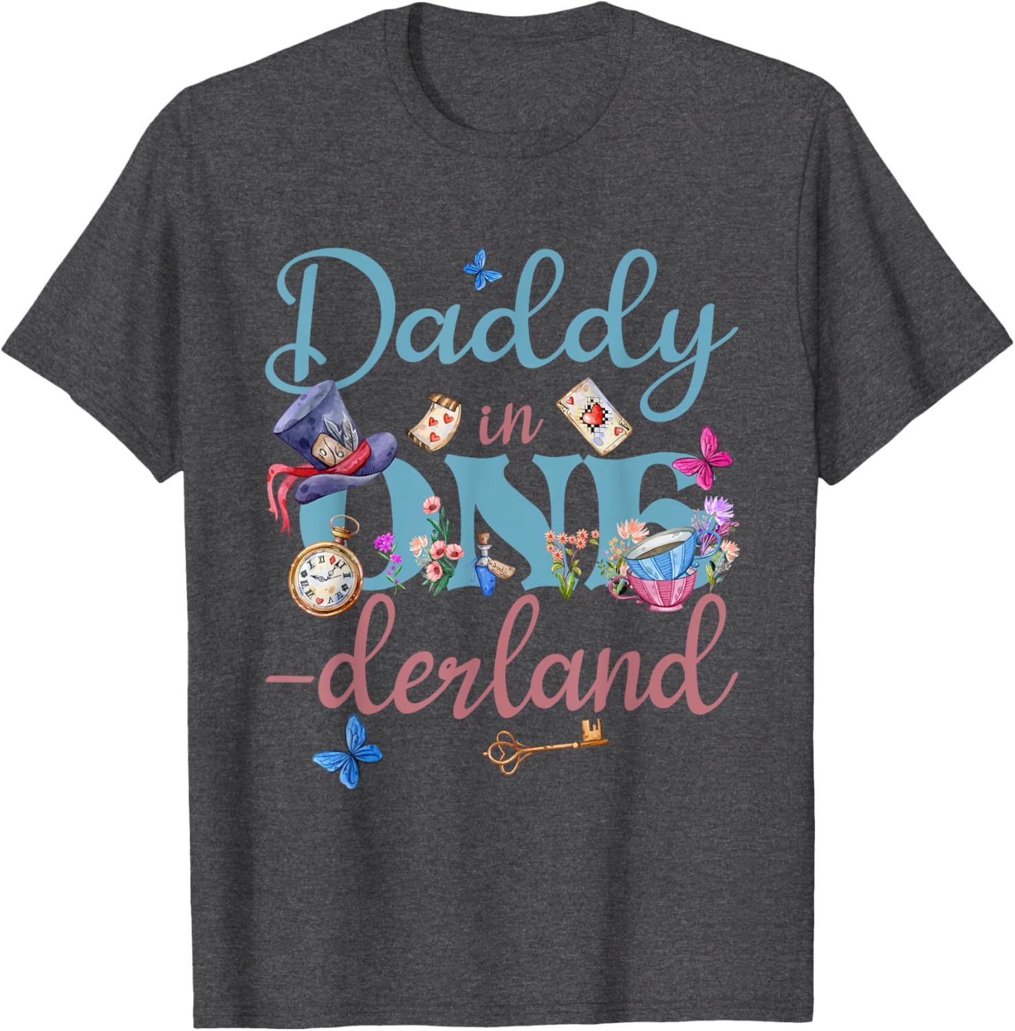 Alice in ONEderland Daddy of Birthday Girl T-Shirt for Celebrations - 10