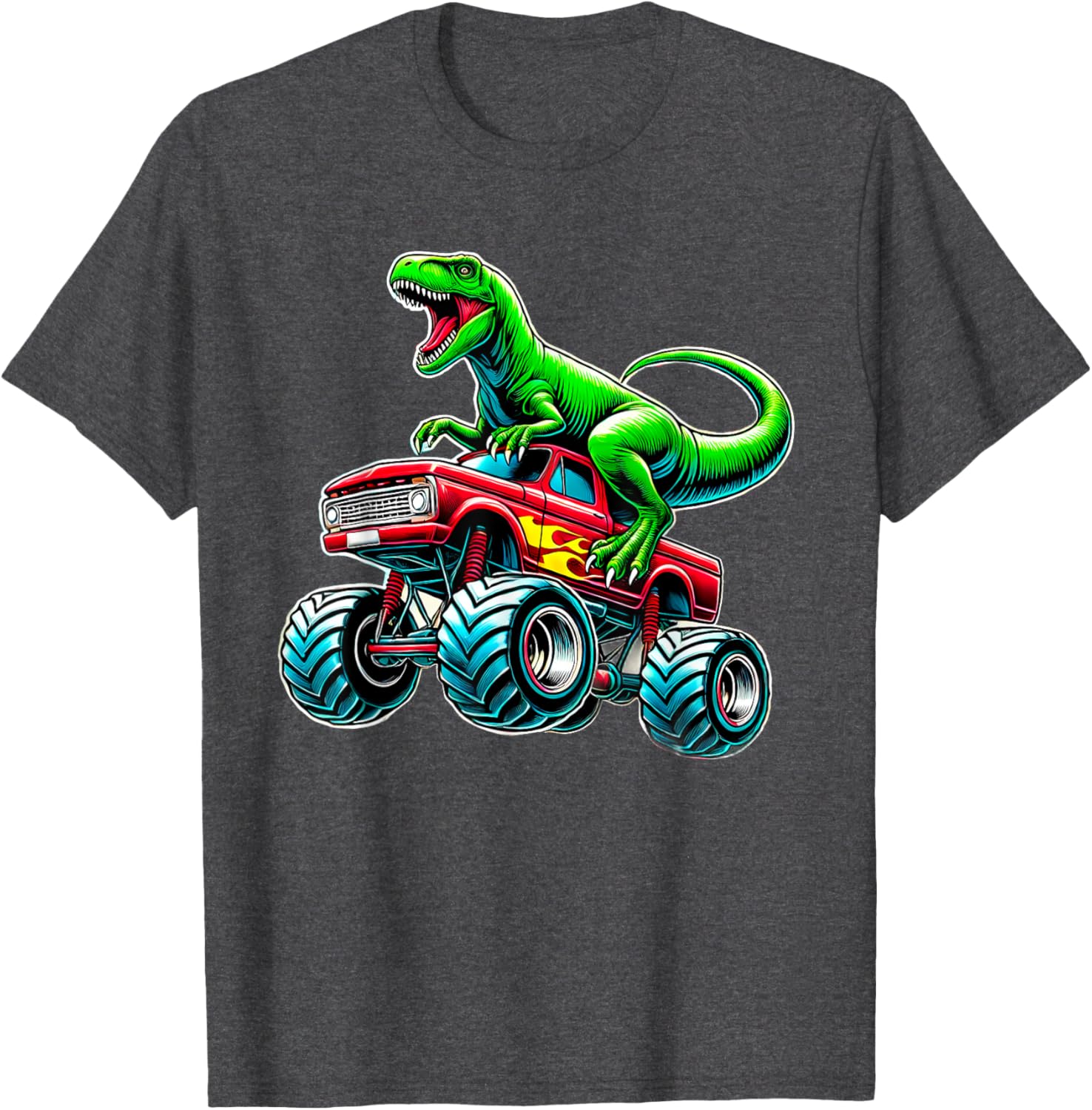 Monster Truck Dinosaur Birthday Party T-Shirt for Boys Fun Gift - 14
