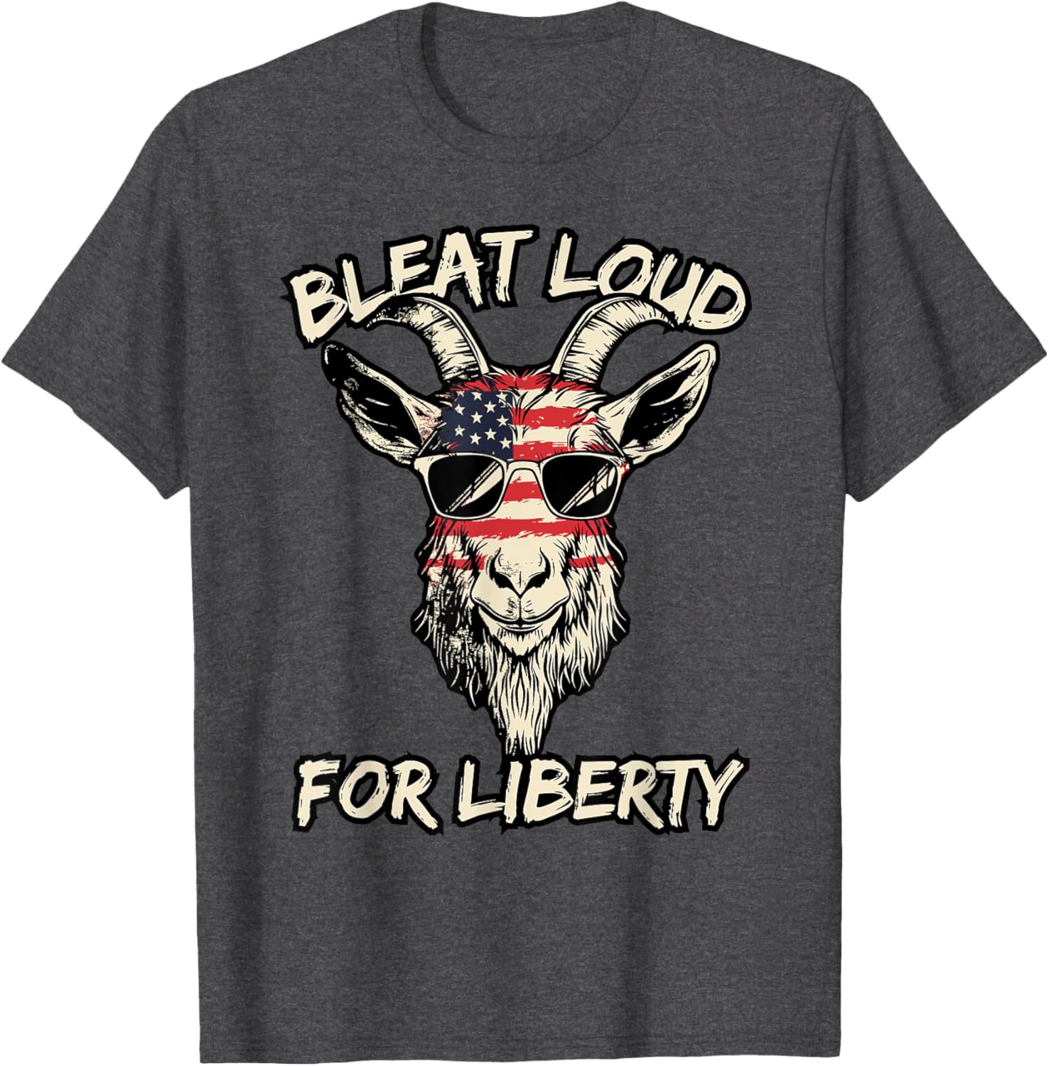 Cool American Goat in Sunglasses USA Flag T-Shirt for Patriotic Style - 1
