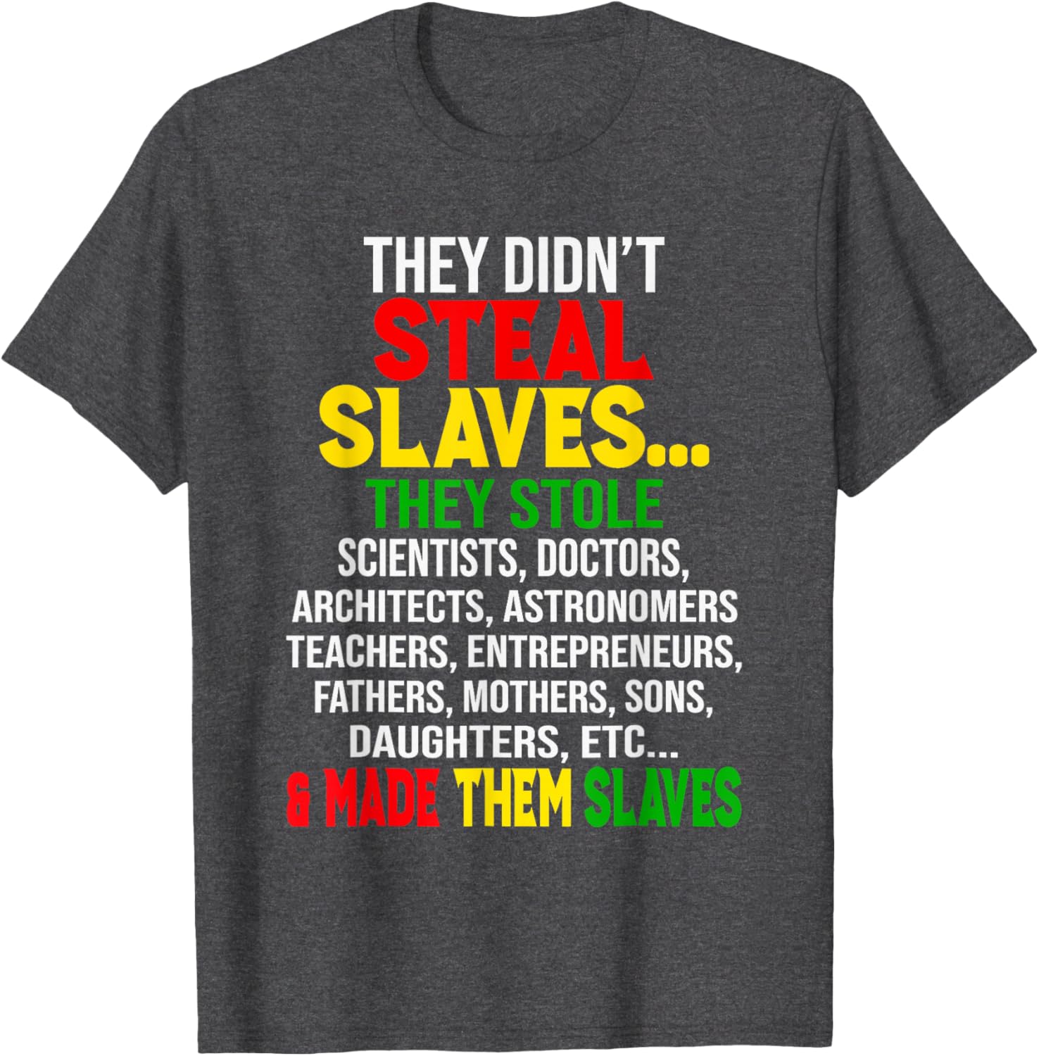 They Didn't Steal Slaves Melanin Black History Month T-Shirt for All - 11