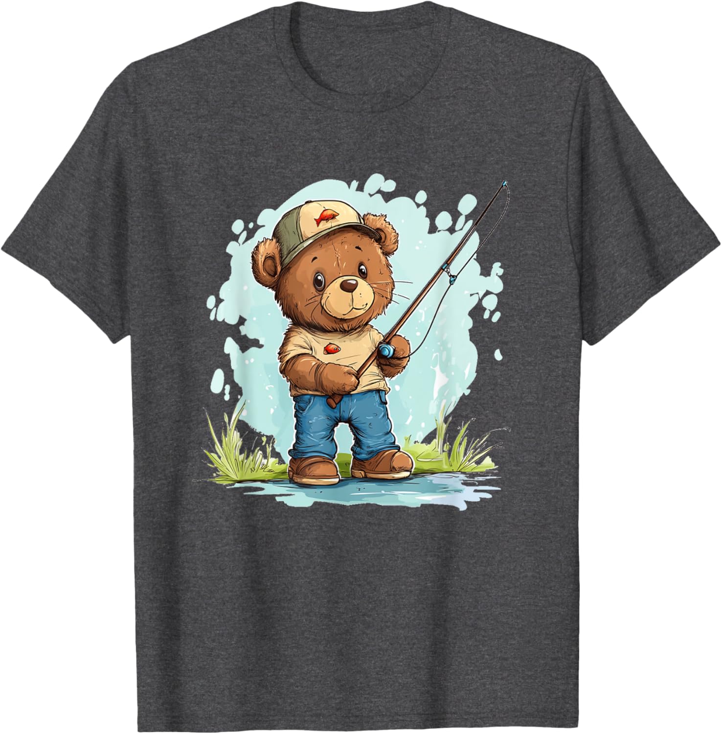 Fishing with Teddy Bear Graphic T-Shirt for Fun Seekers and Adventurers - 25