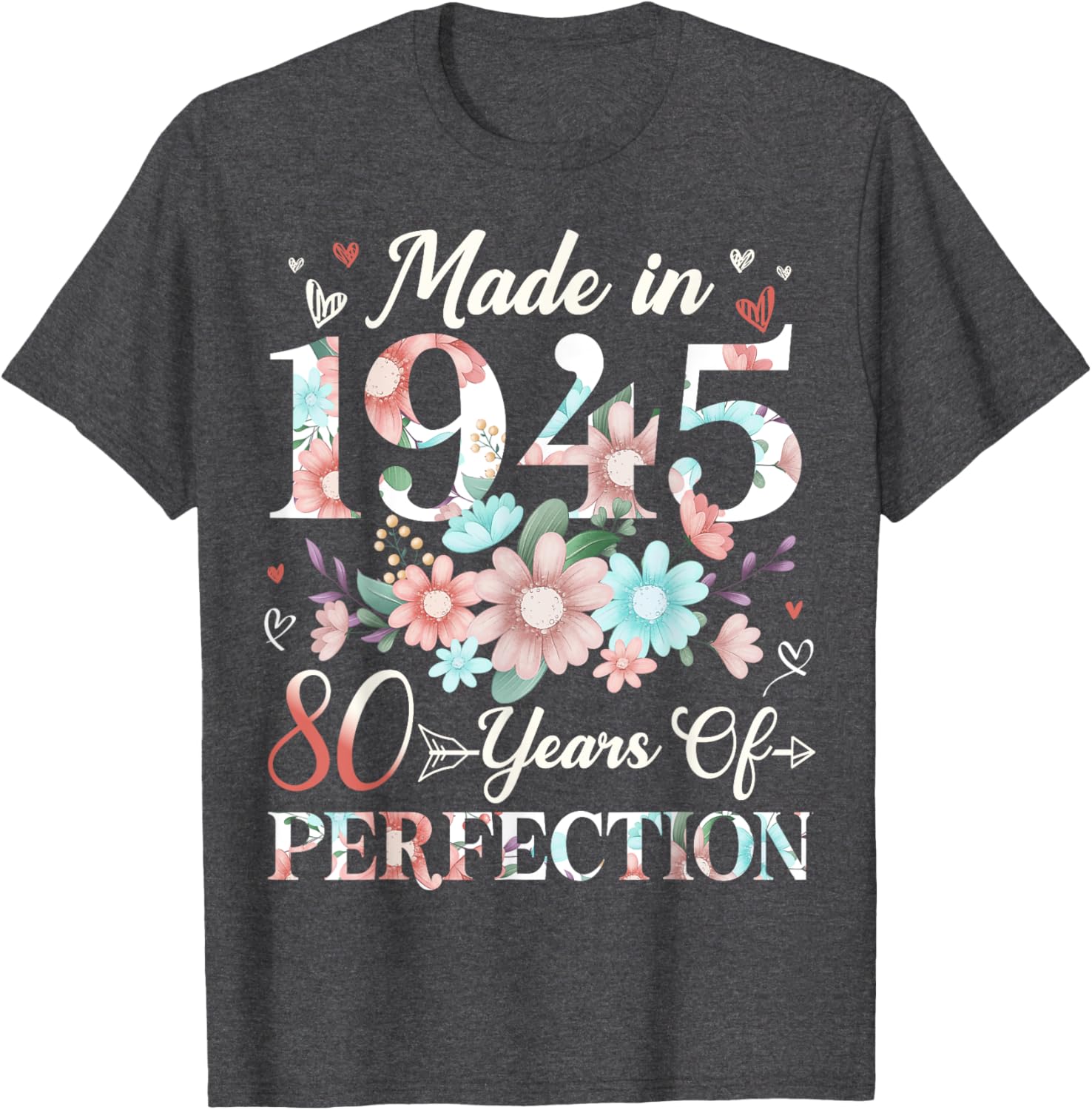 Floral 80th Birthday T-Shirt for Women - Celebrating 80 Years of Joy - 15