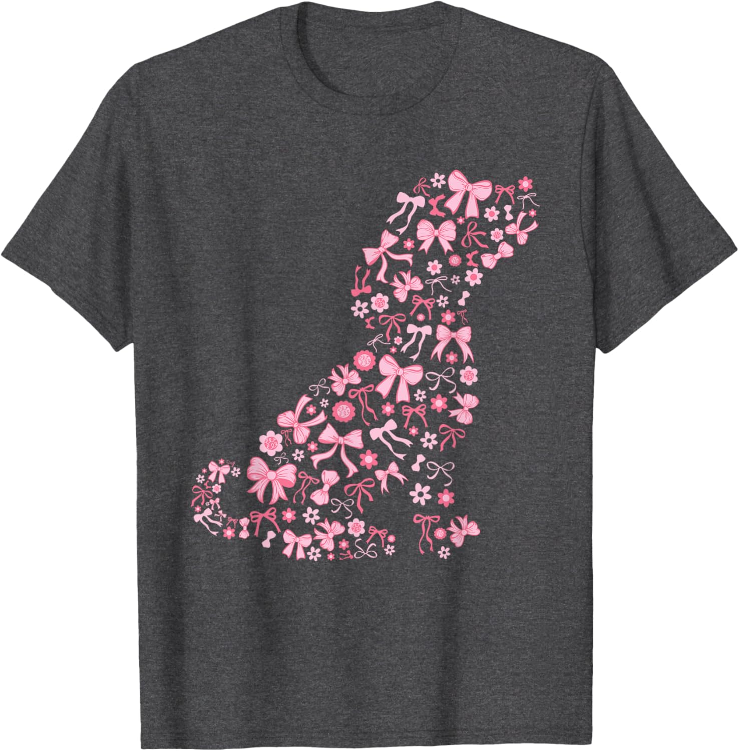 Cute Pink Dog Bow T-Shirt for Women - Stylish Puppy Love Apparel - 1