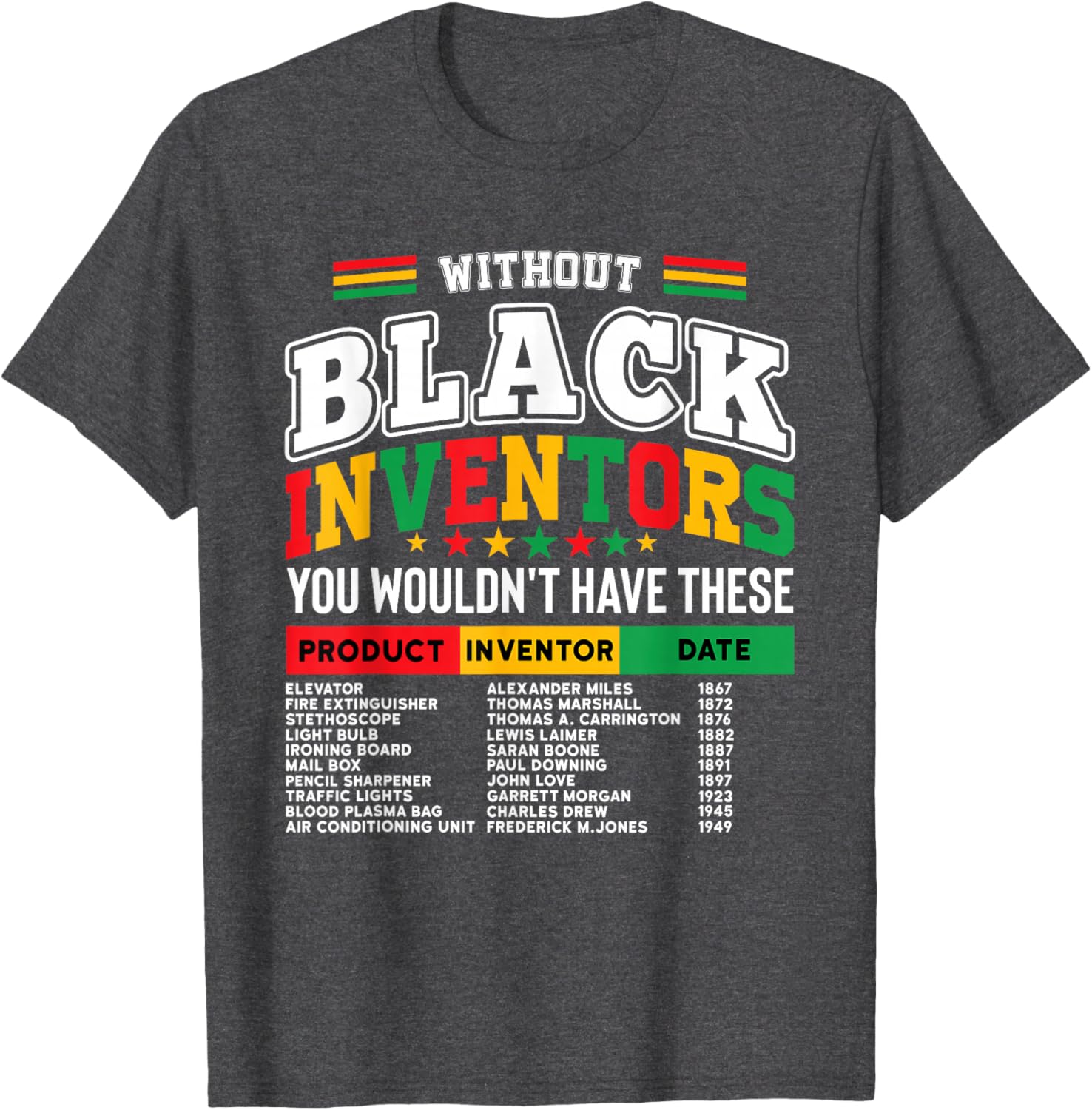 Celebrate Innovation with Afro Pride T-Shirt Featuring Black Inventors - 12