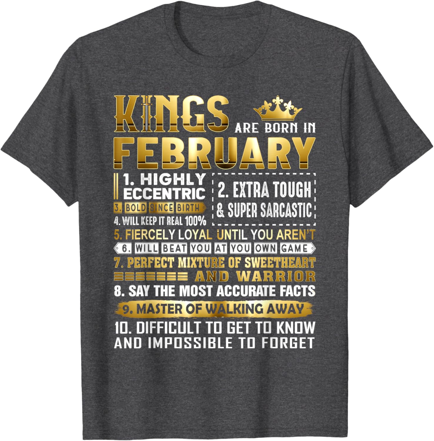 Kings Are Born In February Birthday Shirt for Men and Women - 8