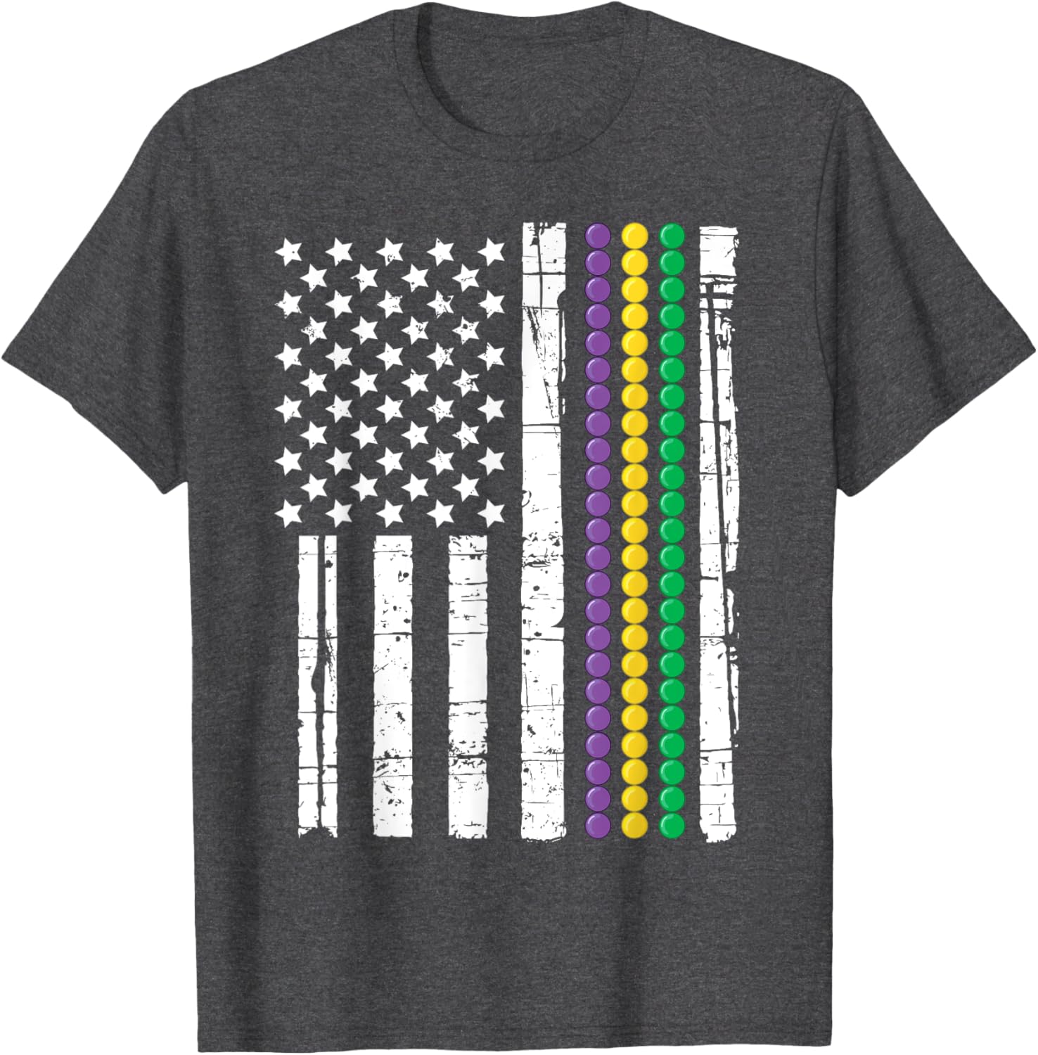 Mardi Gras USA Flag T-Shirt for Festive Celebrations and Events - 14