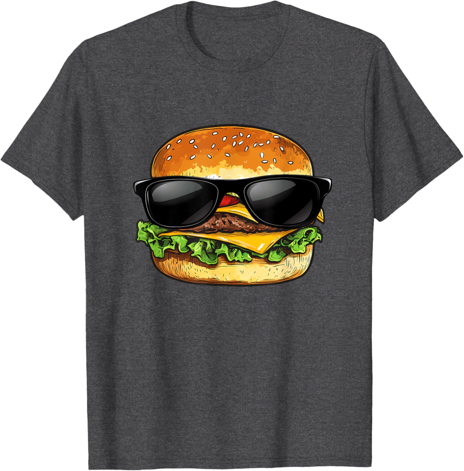 Funny Hamburger Sunglasses Cheese BBQ T-Shirt for Food Lovers - 28