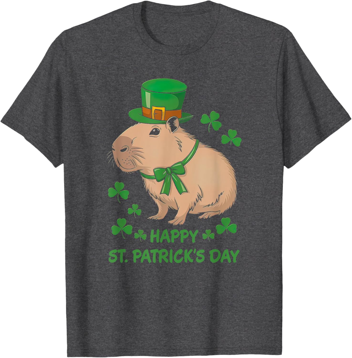 Cute Irish Capybara Leprechaun St. Patrick's Day T-Shirt for Fun Celebrations - 6