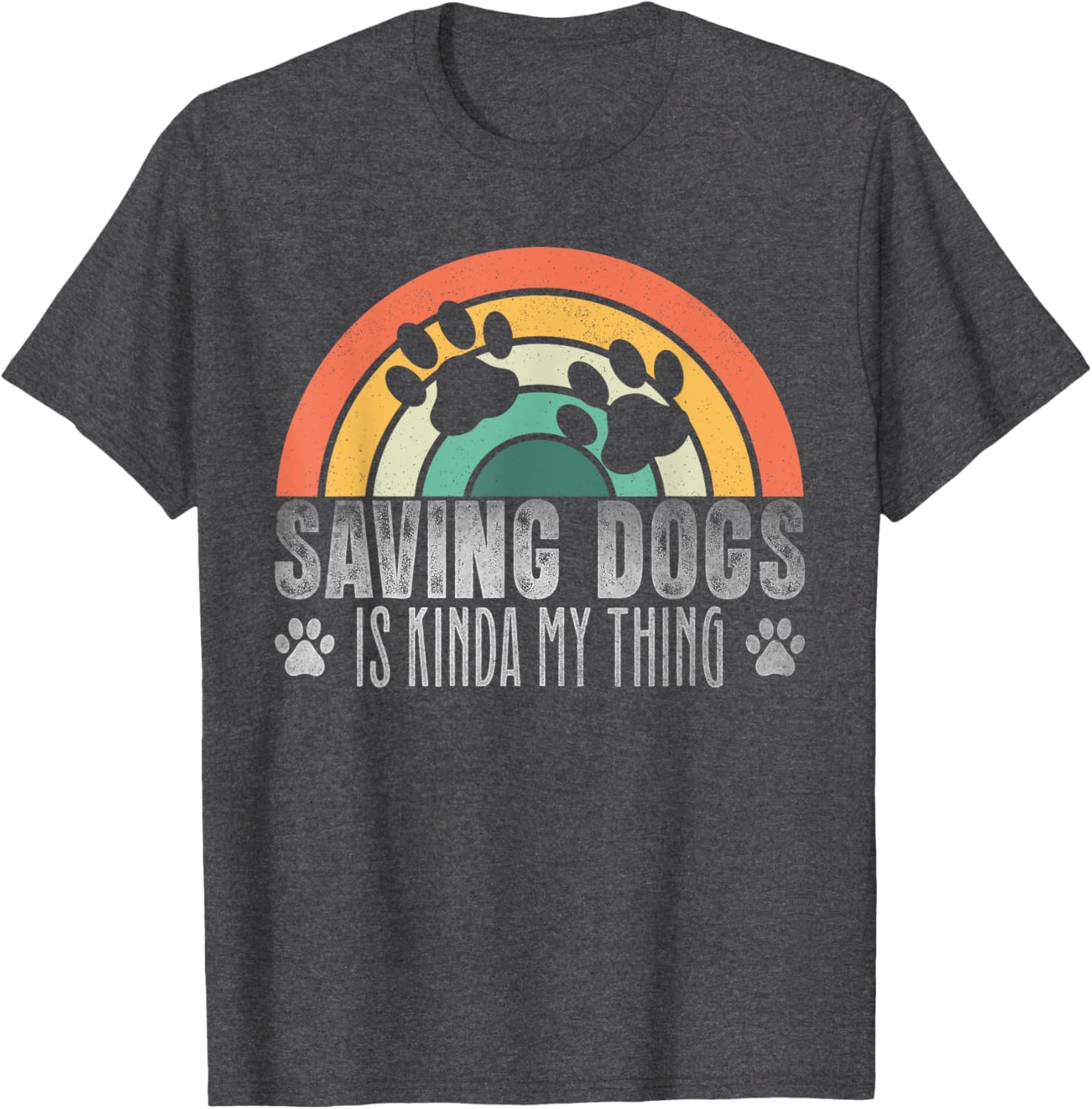 Vintage Dog Rescue Paw Print T-Shirt for Men and Women - Saving Dogs Style - 16