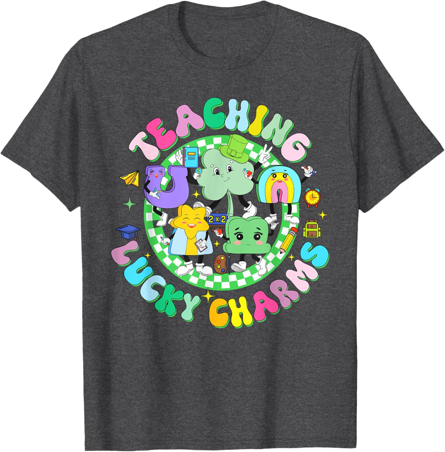 Lucky Charms St Patrick's Day Teacher T-Shirt for Classroom Fun - 22