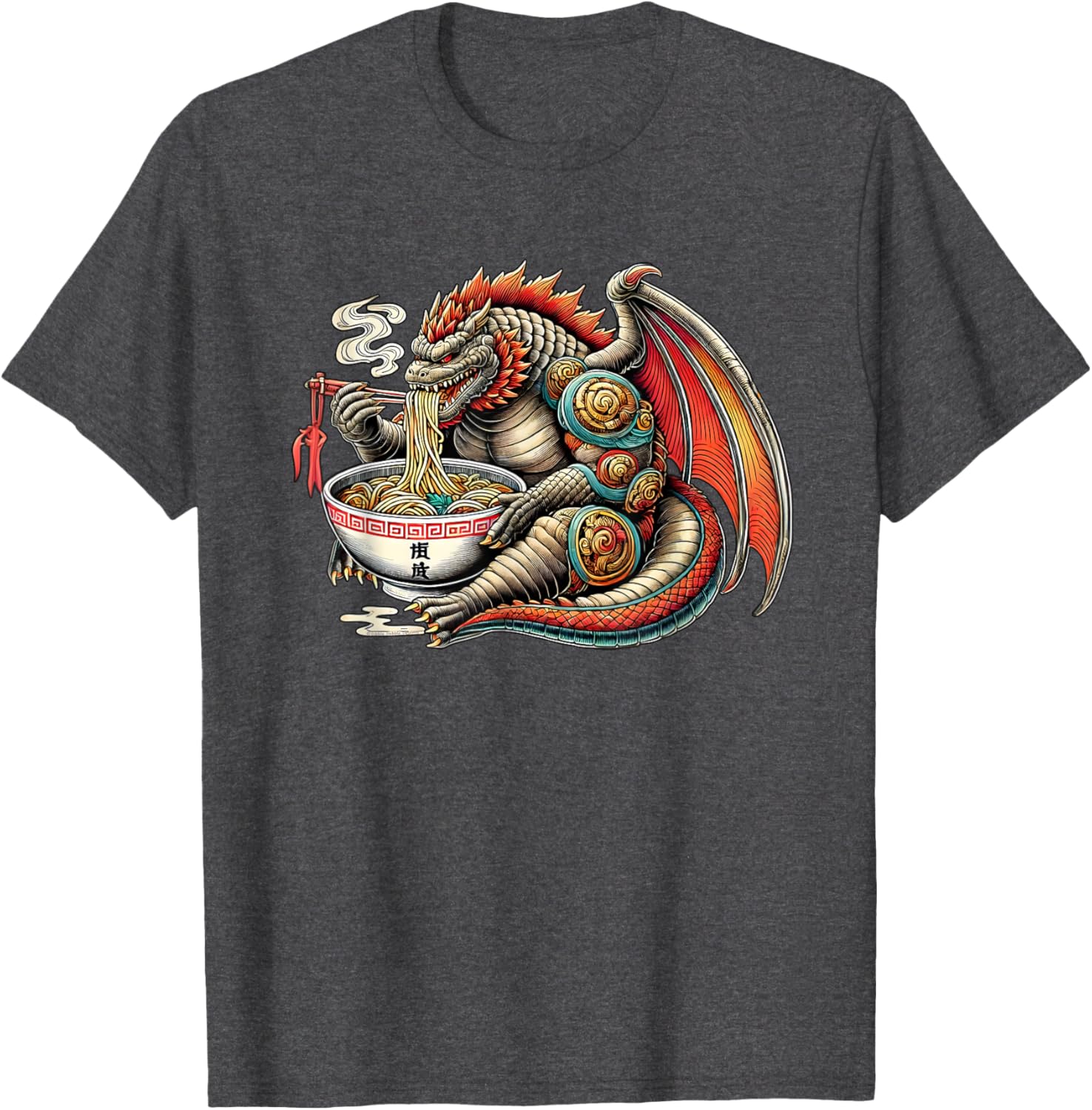 Funny Kaiju Dragon Ramen Monster T-Shirt for Japanese Culture Fans - 7