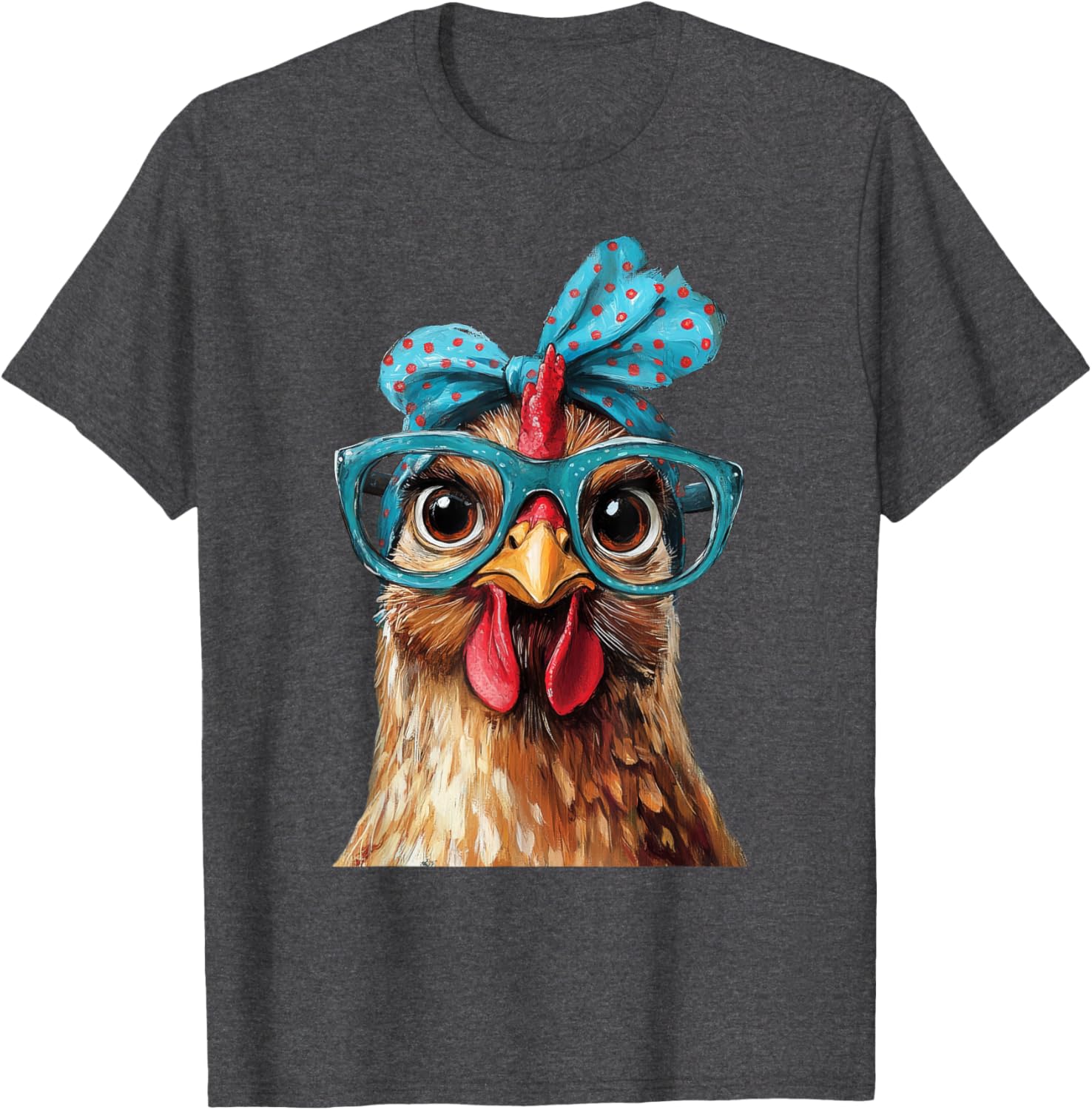 Cool Chicken in Bandana and Glasses Graphic T-Shirt for Fun Style - 12
