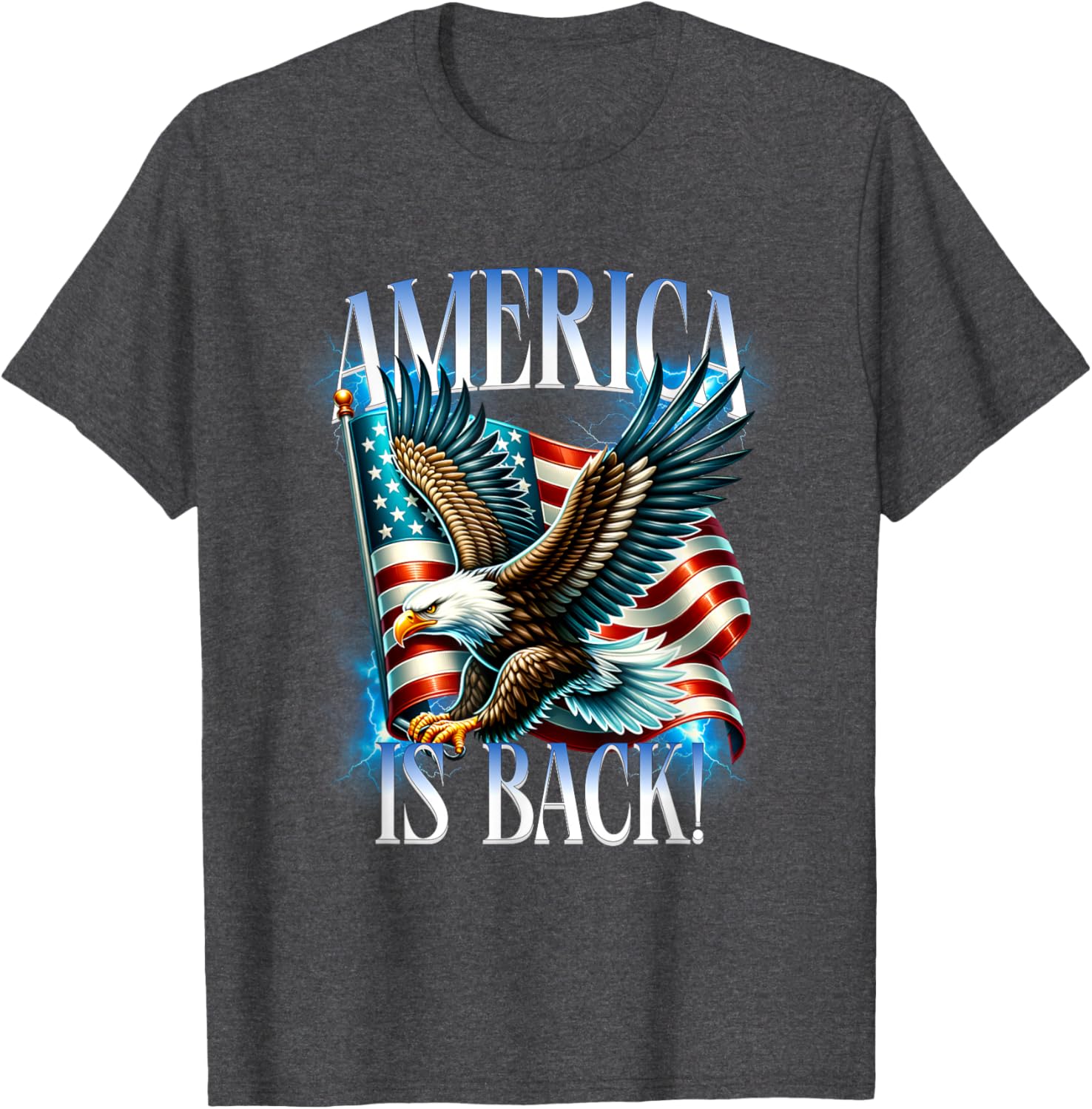 Patriotic Eagle T-Shirt with American Flag USA Design - America is Back! - 2