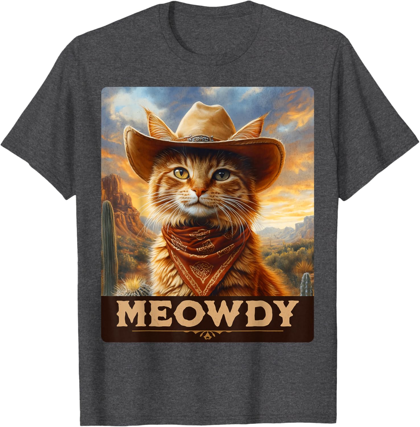Meowdy Cowboy Cat T-Shirt for Wild West Cat Lovers and Fans - 11