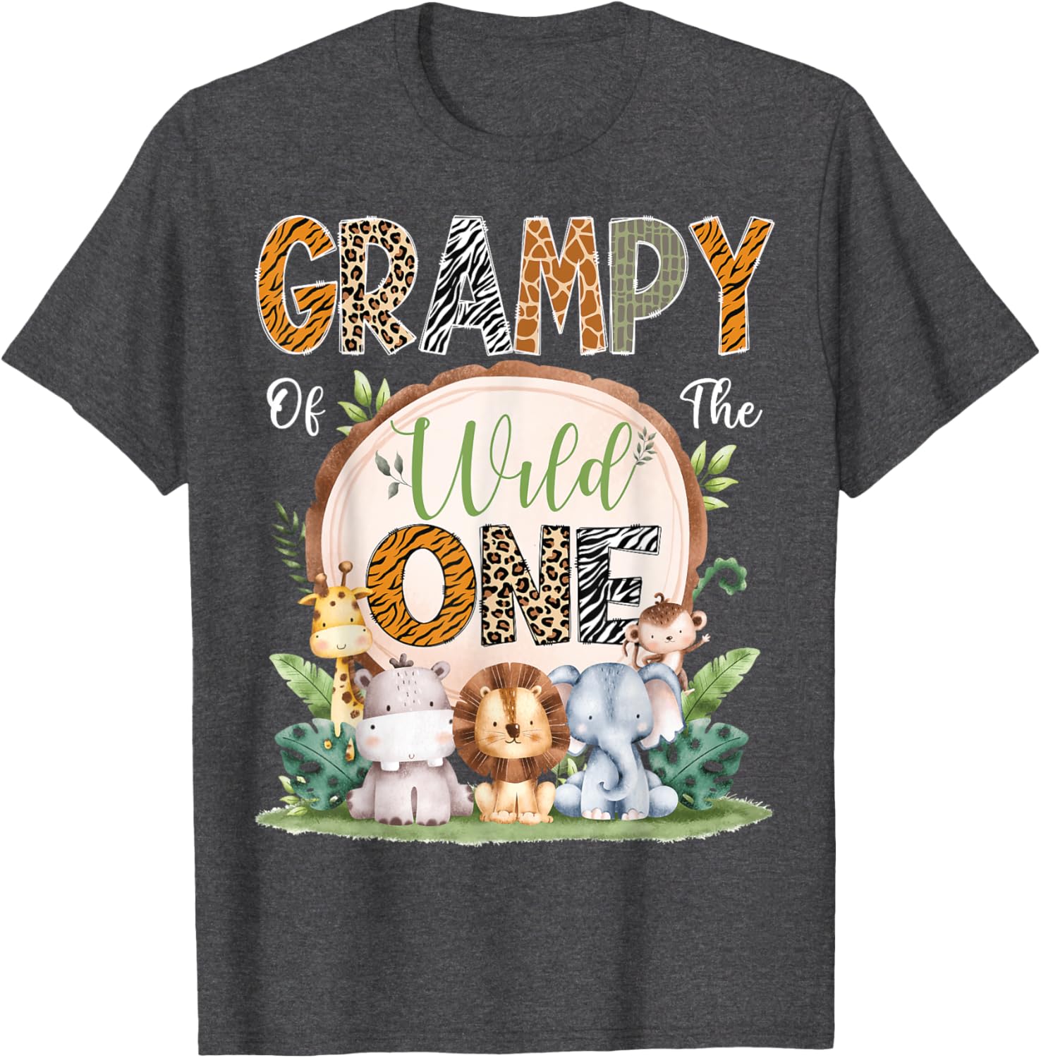 Grampy of the Wild One 1st Birthday Safari Jungle T-Shirt for Kids - 9