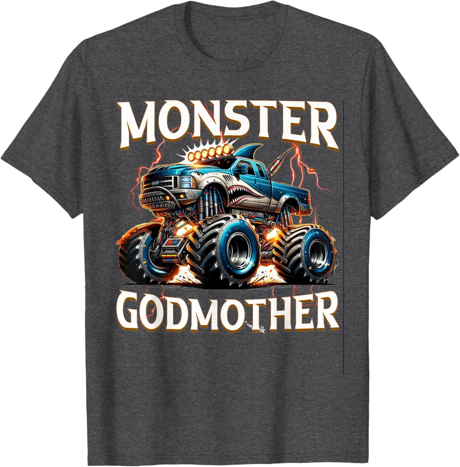 Godmother Family Matching Monster Truck T-Shirt for Truck Lovers - 2