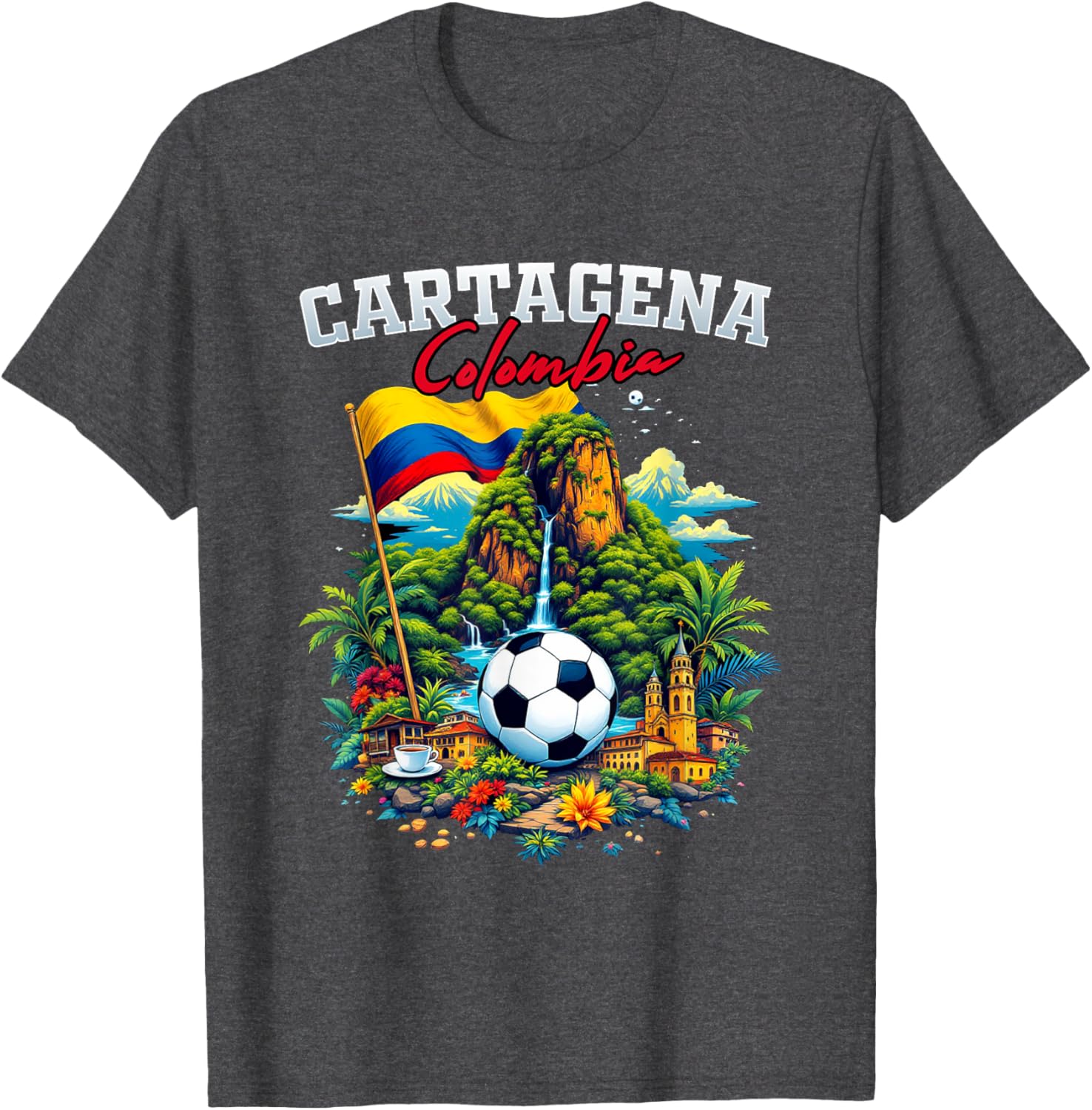 Cartagena Colombian Flag T-Shirt - Stylish Souvenir Apparel for Pride - 7