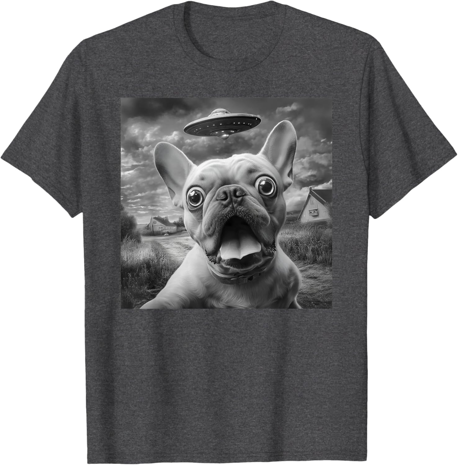 Funny French Bulldog Alien UFO Selfie T-Shirt for Dog Lovers - 2
