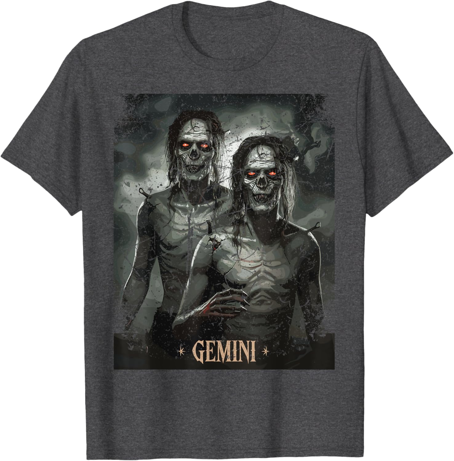 Zombie Gemini Twins Horror Zodiac T-Shirt for Unique Style Lovers - 9
