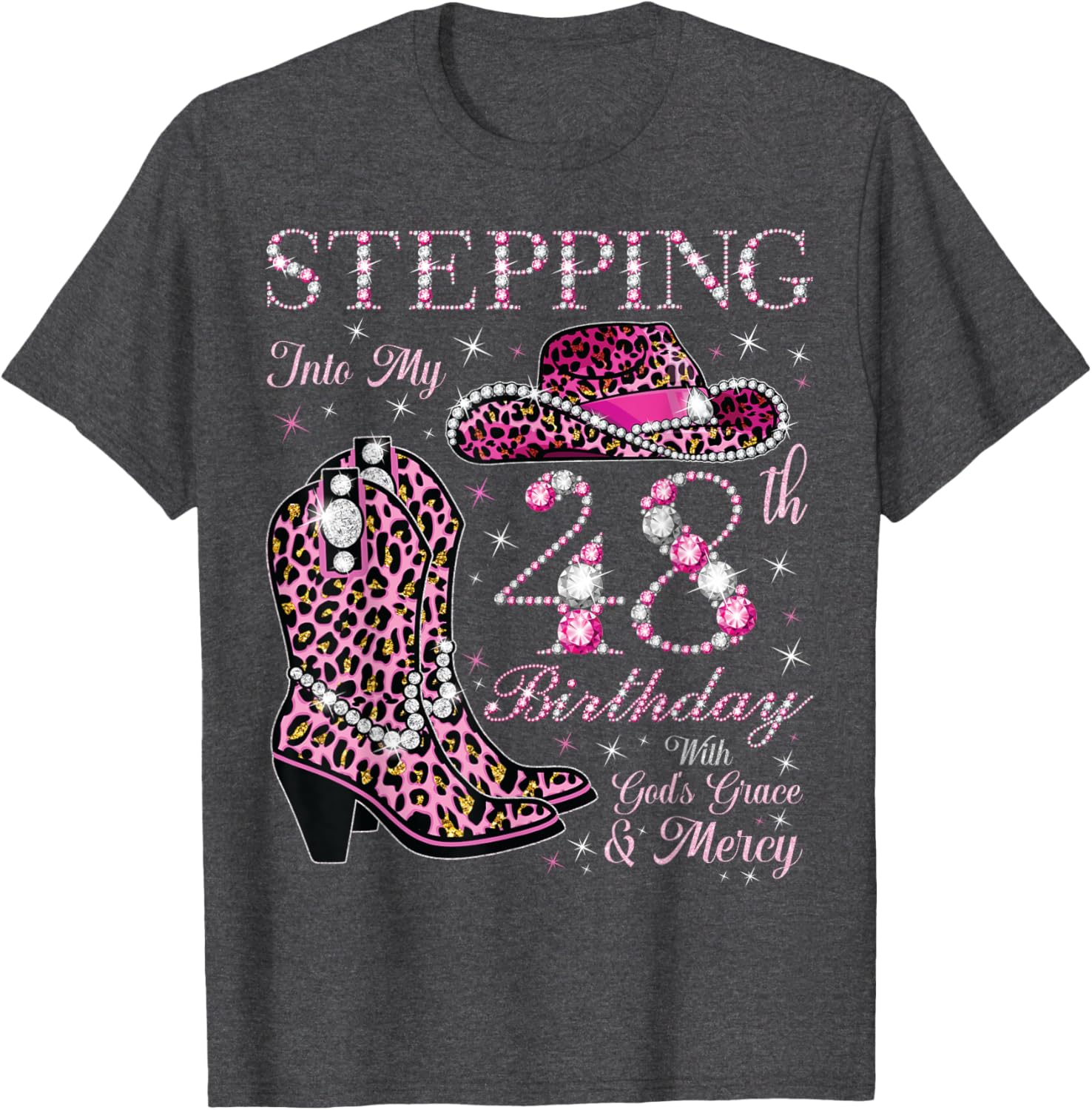 Celebrate 48 With Grace and Mercy T-Shirt for Birthday Joy and Blessings - 13