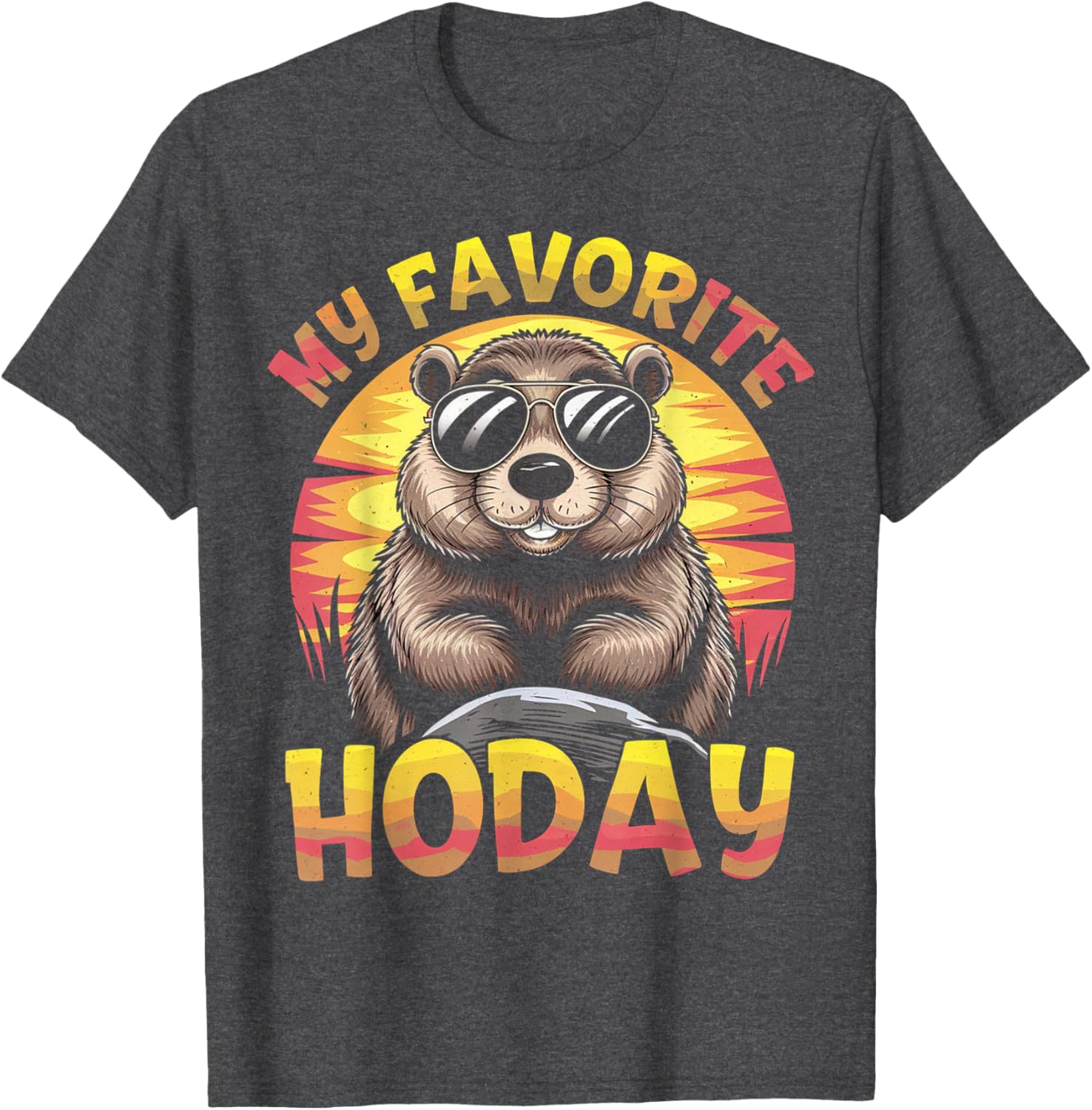 My Favorite Holiday Groundhog Day T-Shirt Featuring Woodchuck Design - 1